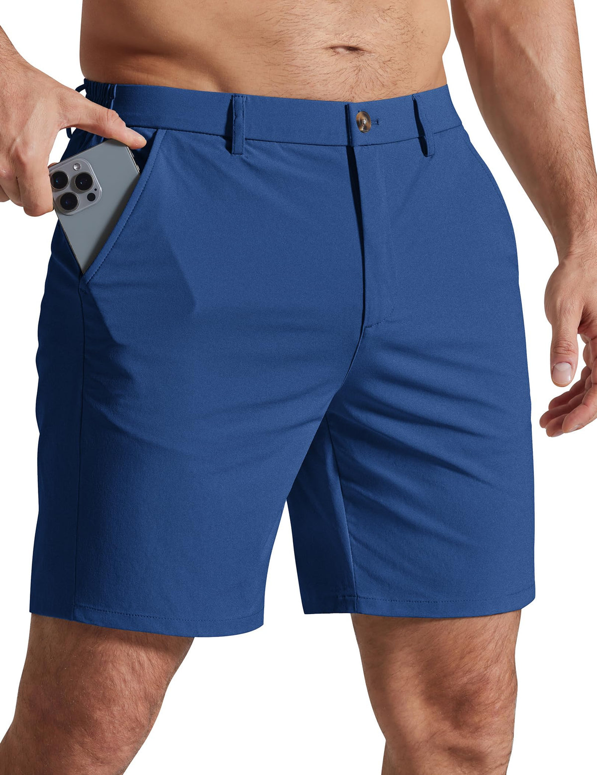 COOFANDY Men Casual Shorts 7" Stretch Quick Dry Golf Shorts with 4 Pockets