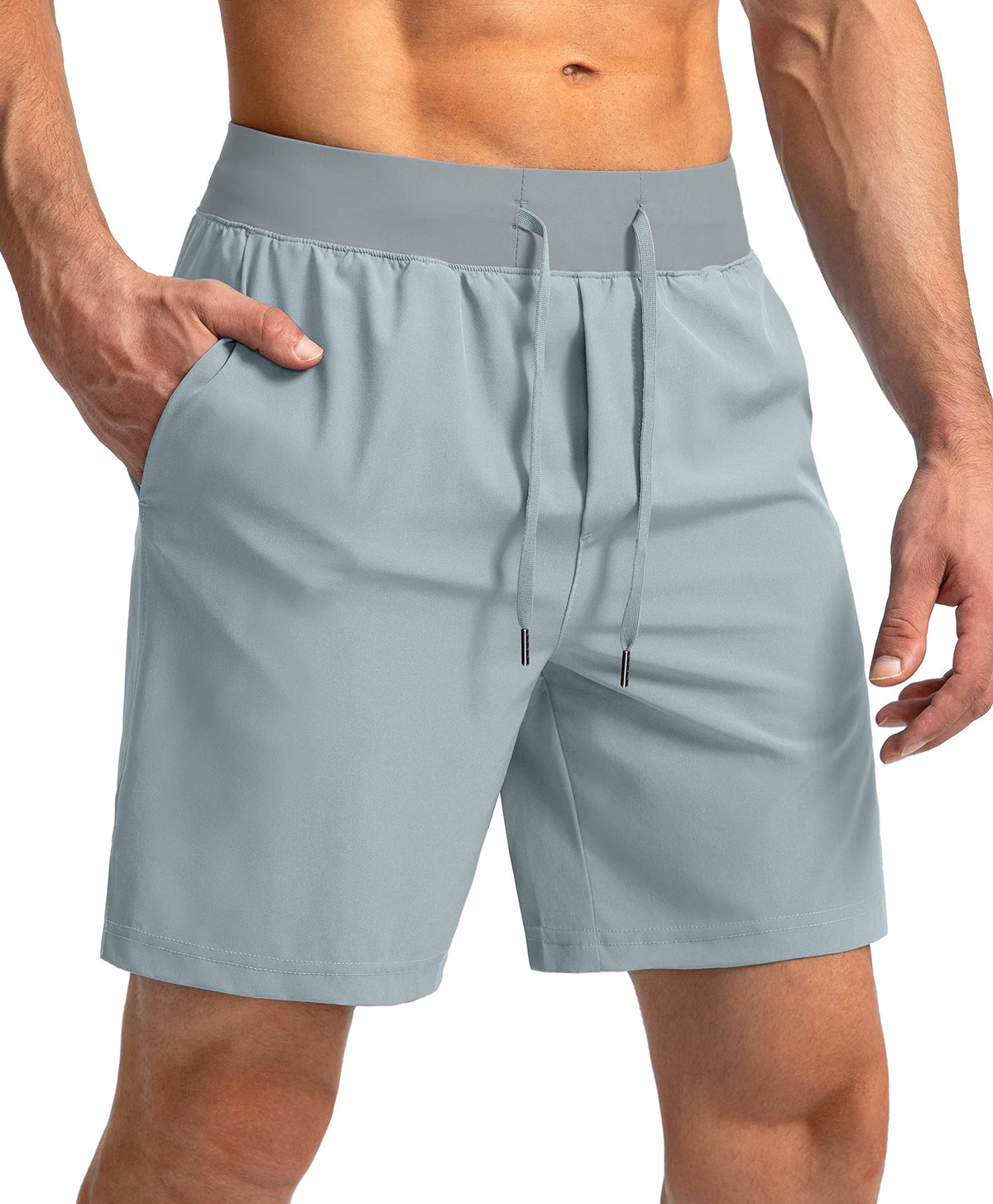 Soothfeel Men's Athletic Running Shorts Zipper Pockets 9"/7"/5 Workout Gym