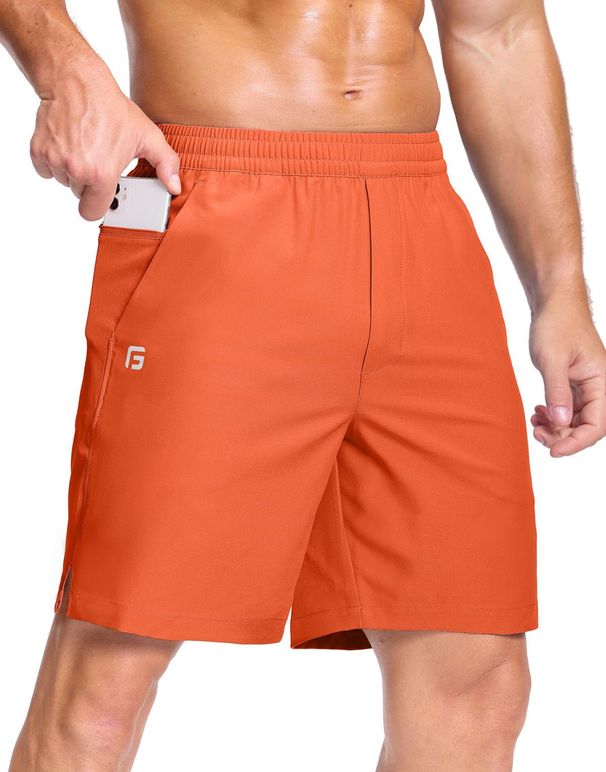 GGJ Men's Lightweight Athletic Shorts with 2 Zipper Pockets 7"/9"/5" Gym Workout Running Quick Dry Tennis Shorts for Men