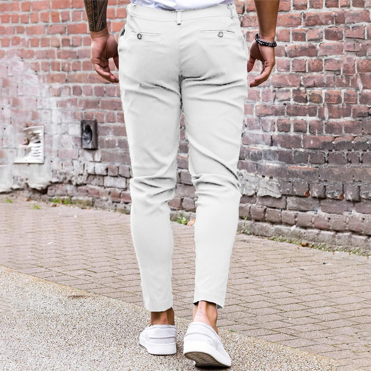 Mens Chinos Slim Fit Pants Stretch Tapered Dress Pant Casual Trousers
