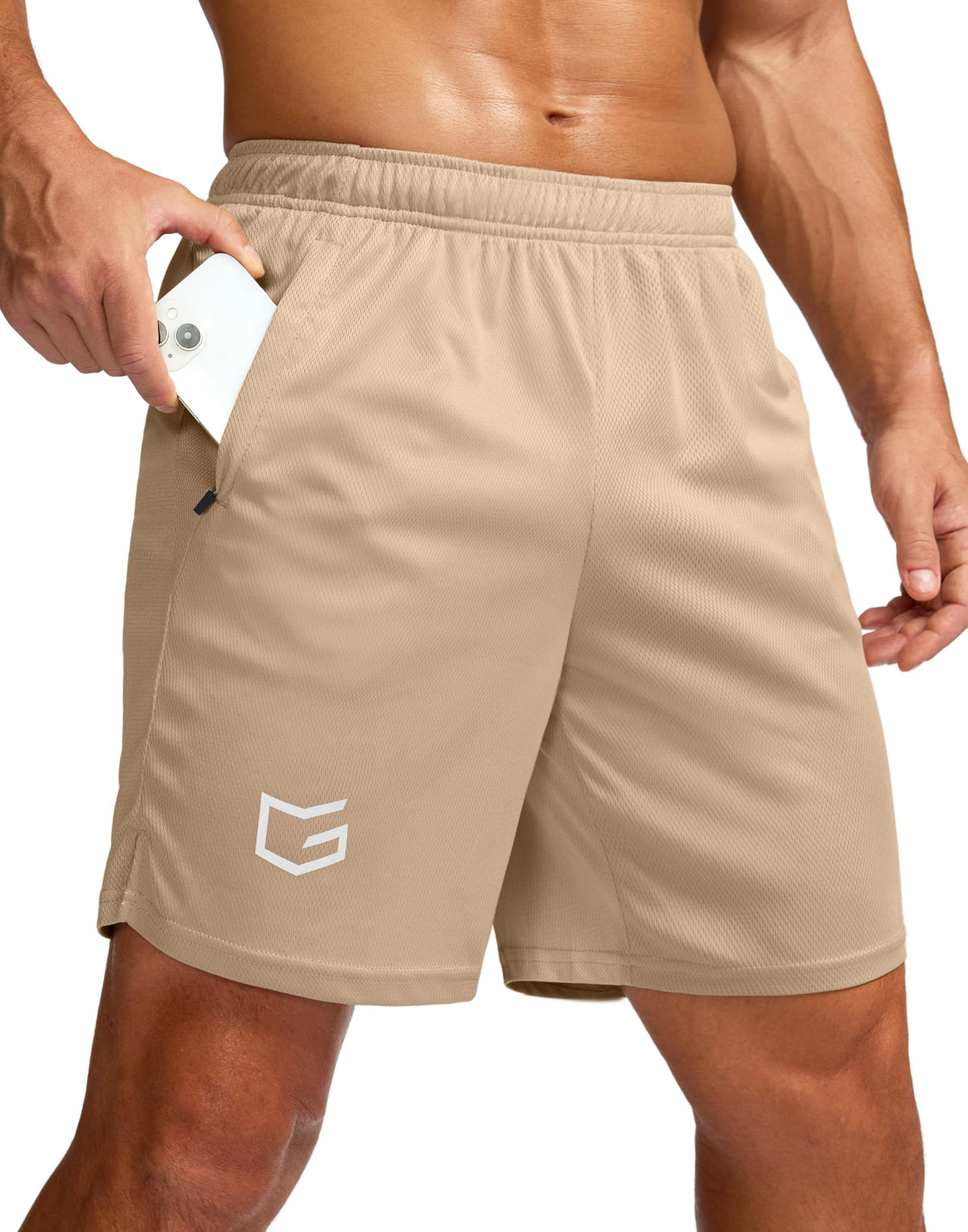 G Gradual Men's 5"/ 7"/ 9" Workout Running Shorts with Zip Pockets