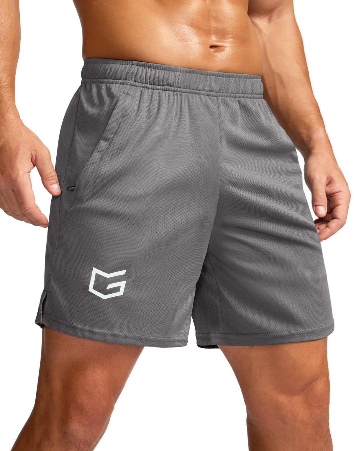 G Gradual Men's 5"/ 7"/ 9" Workout Running Shorts with Zip Pockets