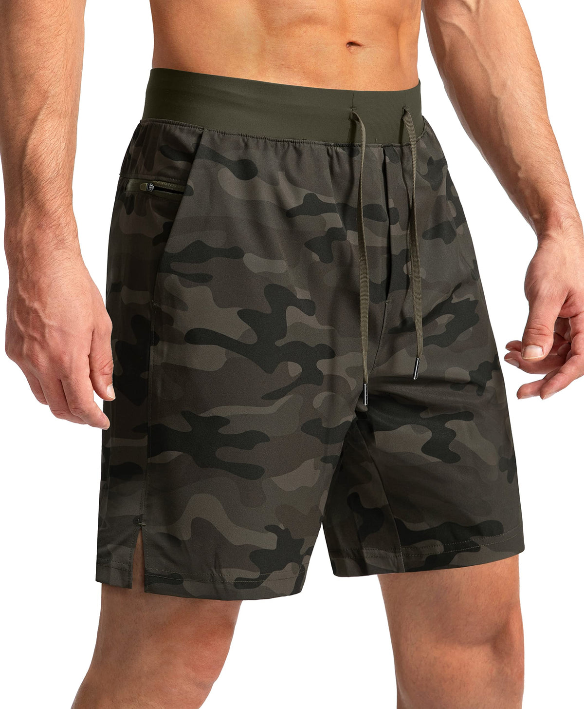 Soothfeel Men's Athletic Running Shorts Zipper Pockets 9"/7"/5 Workout Gym