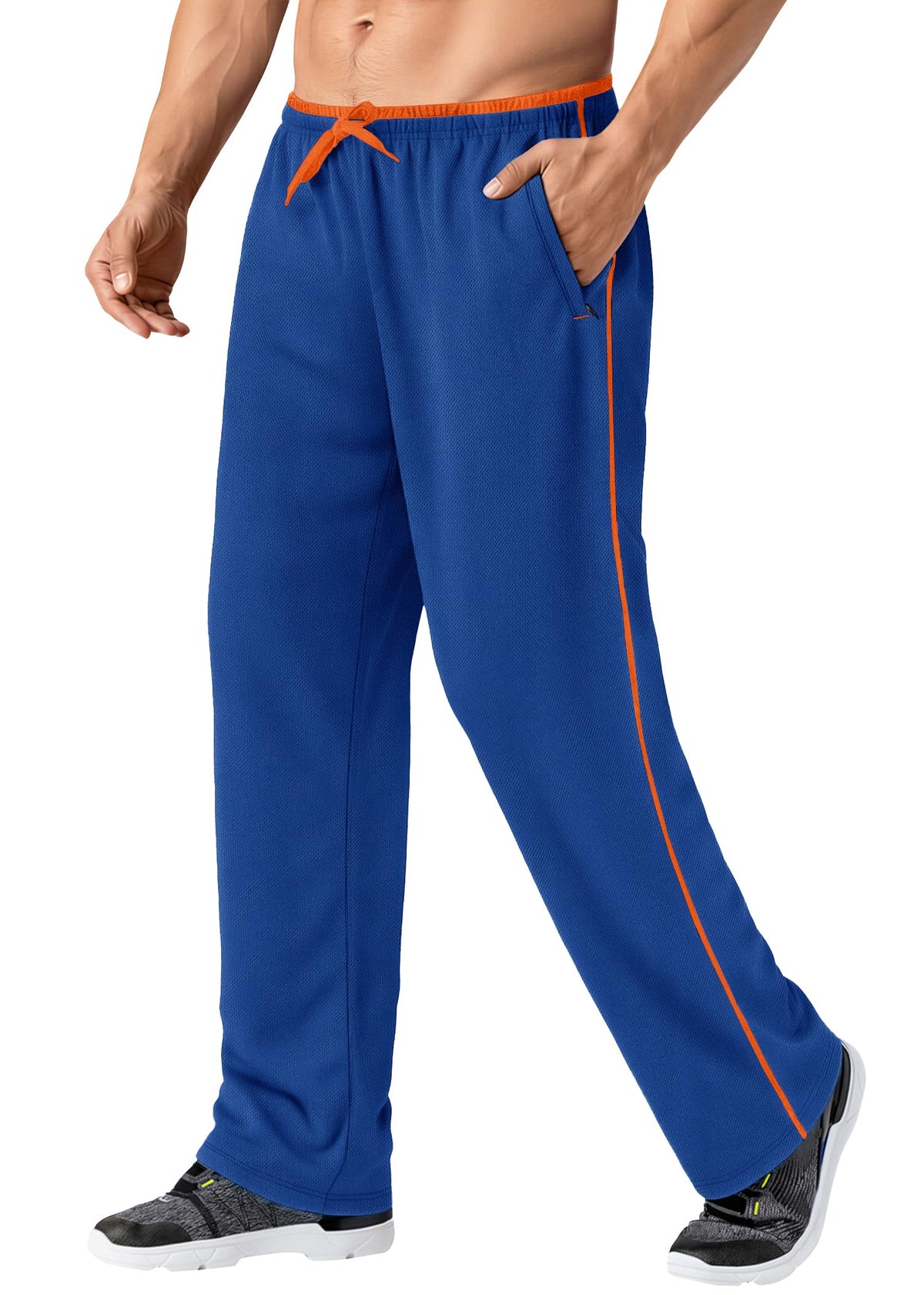 MAGNIVIT Men's Lightweight Sweatpants Loose Open Bottom Mesh Athletic Pant