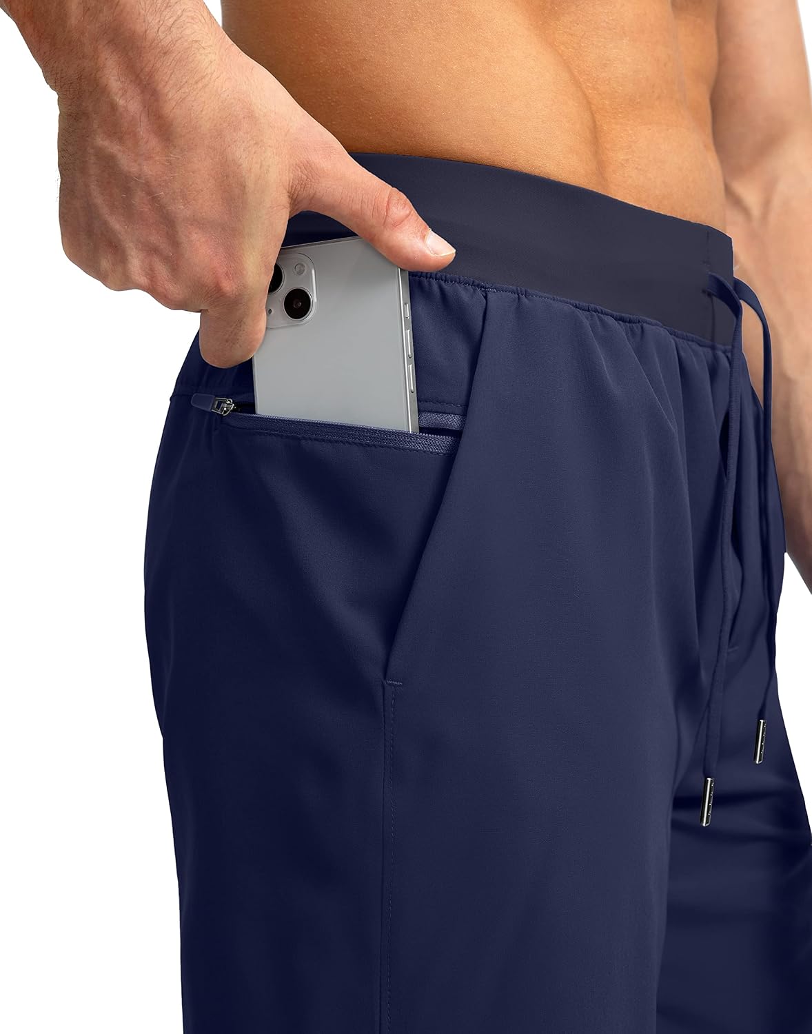Soothfeel Men's Athletic Running Shorts Zipper Pockets 9"/7"/5 Workout Gym