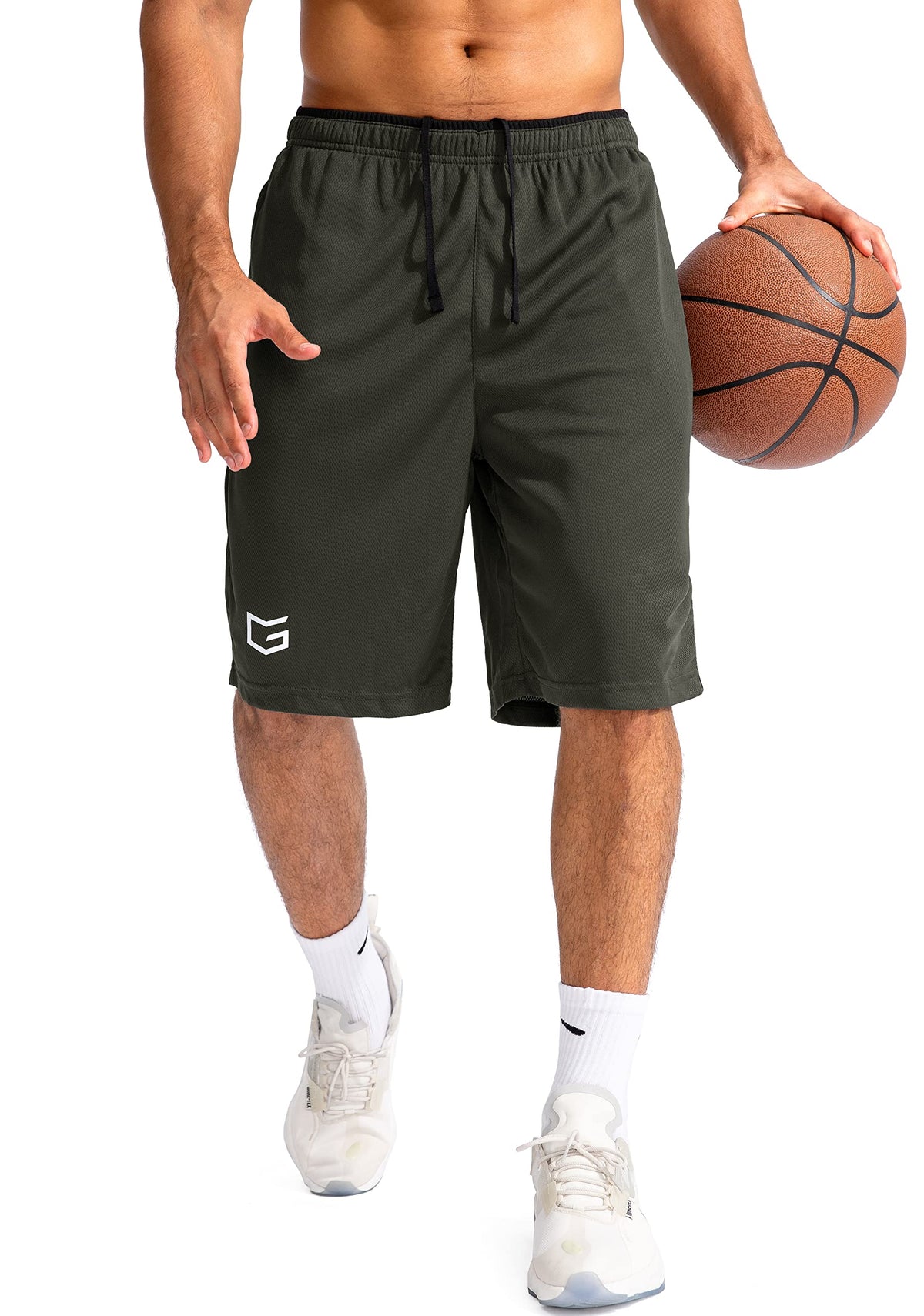 G Gradual Men's 11" Long Basketball Athletic Shorts with Zipper Pockets