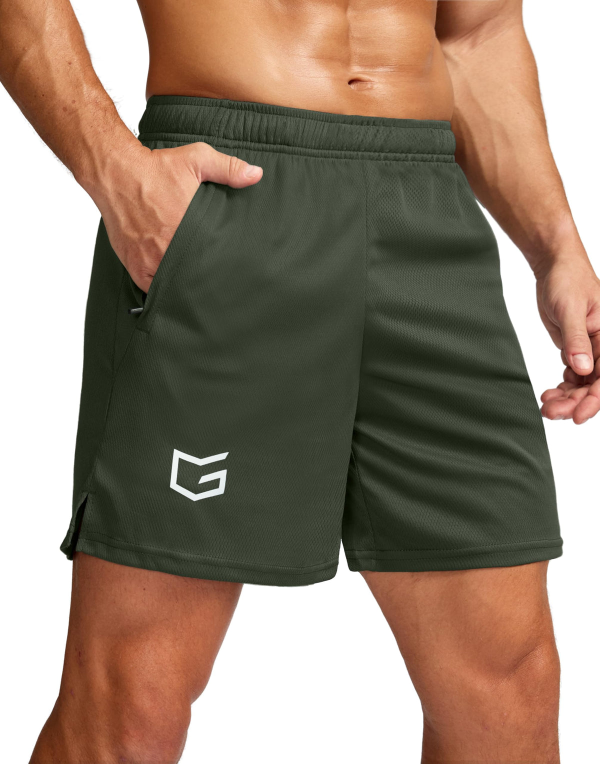 G Gradual Men's 5"/ 7"/ 9" Workout Running Shorts with Zip Pockets
