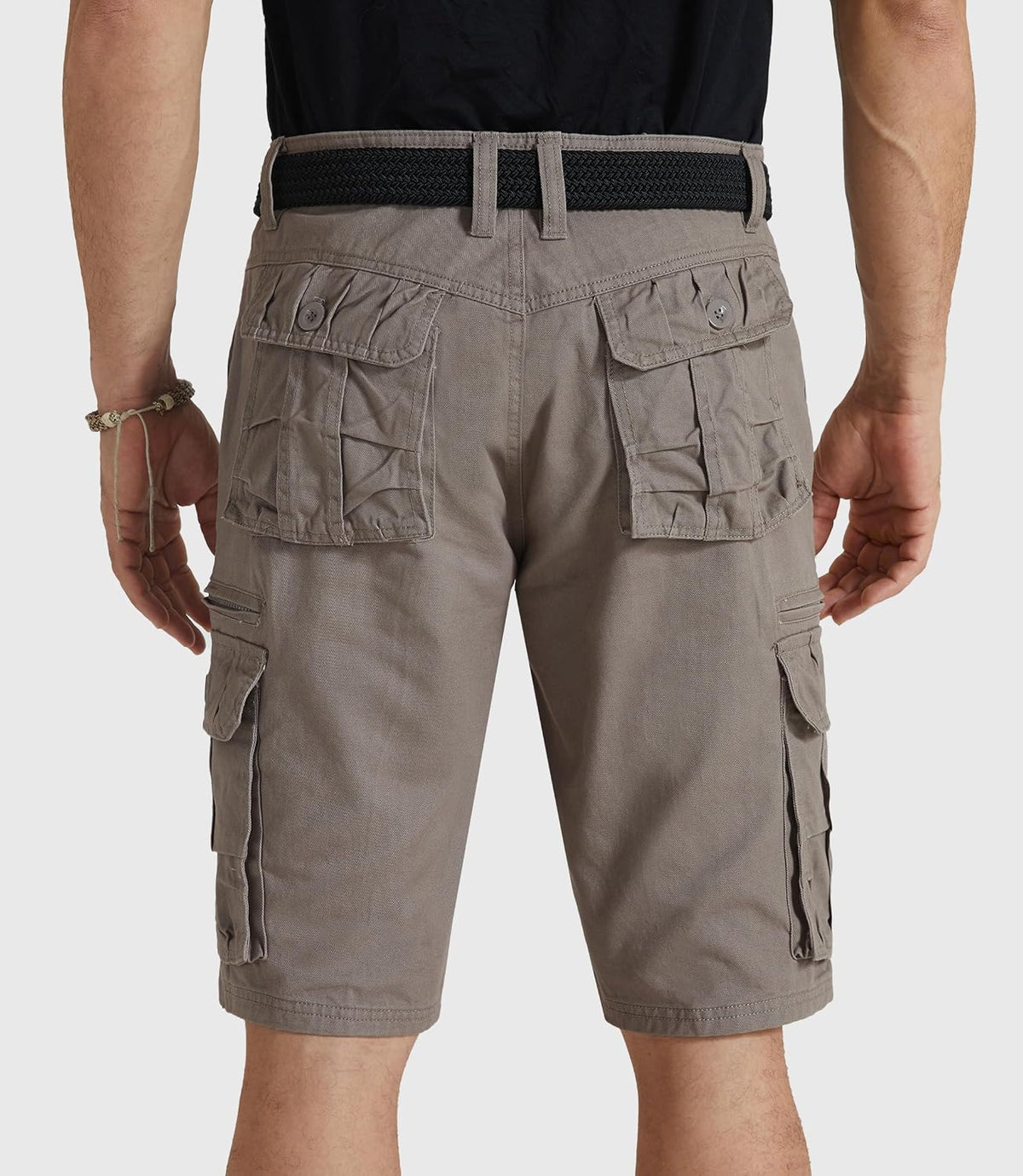 GLESTORE Mens Cargo Shorts Cotton Work Casual Shorts for Men Multi Pockets
