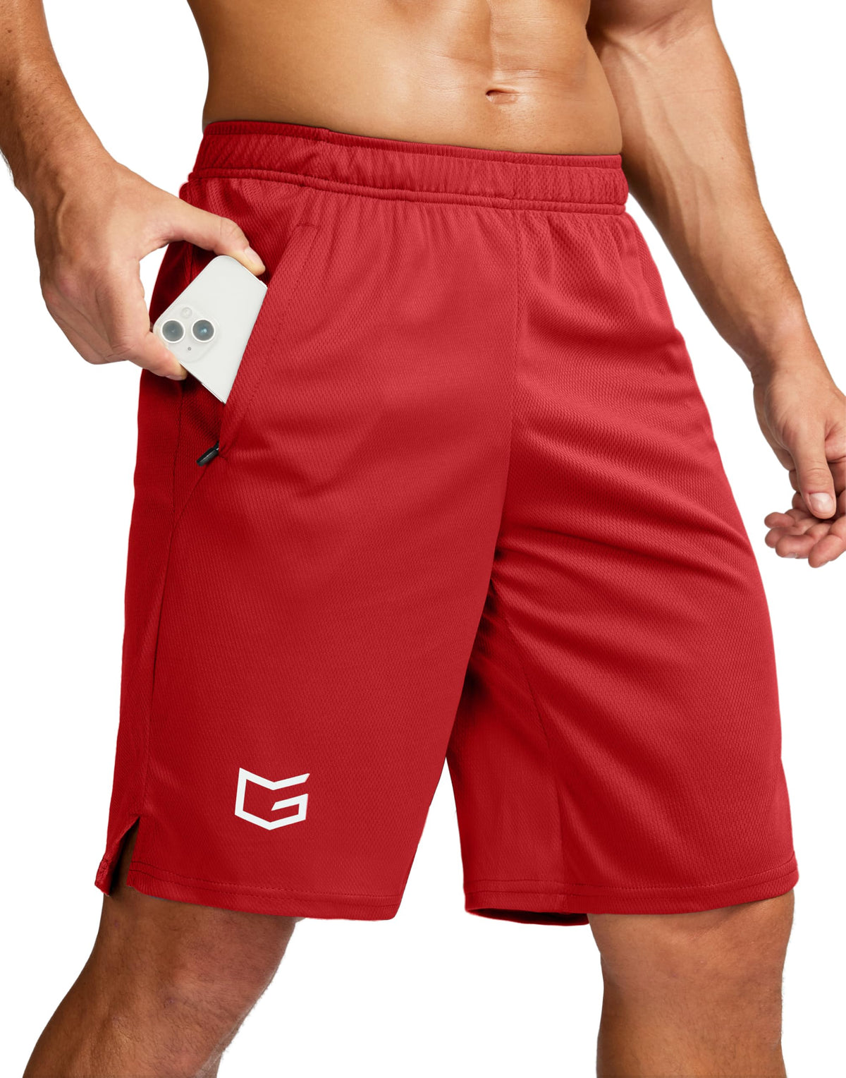 G Gradual Men's 5"/ 7"/ 9" Workout Running Shorts with Zip Pockets