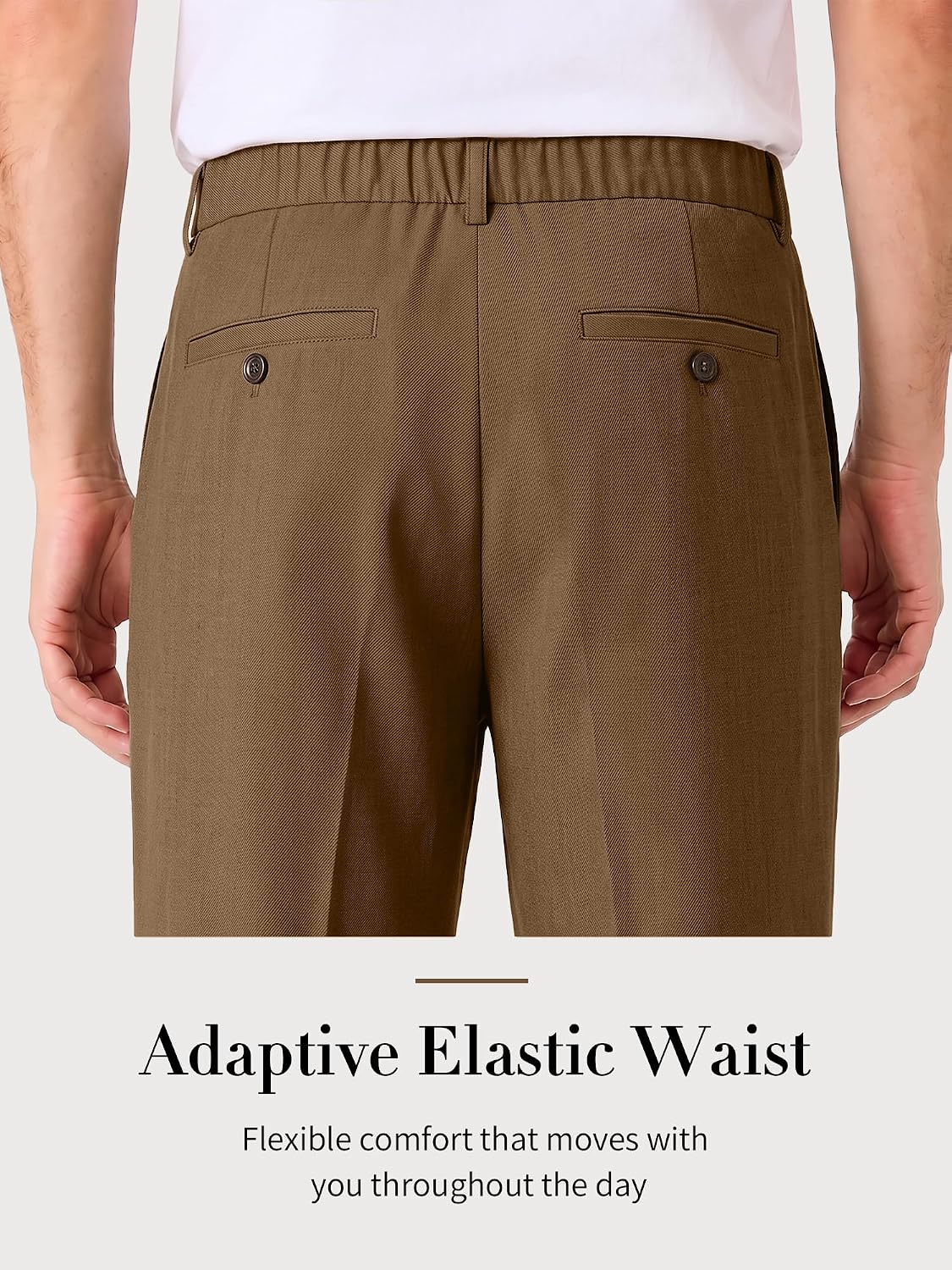 Comdecevis Men's Pleated Wide Leg Relaxed Fit Dress Pants