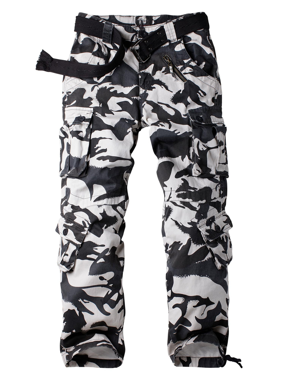 Men's Camo Cargo Work Pants Cotton Tactical Ripstop Casual Combat Pants with 8 Pockets