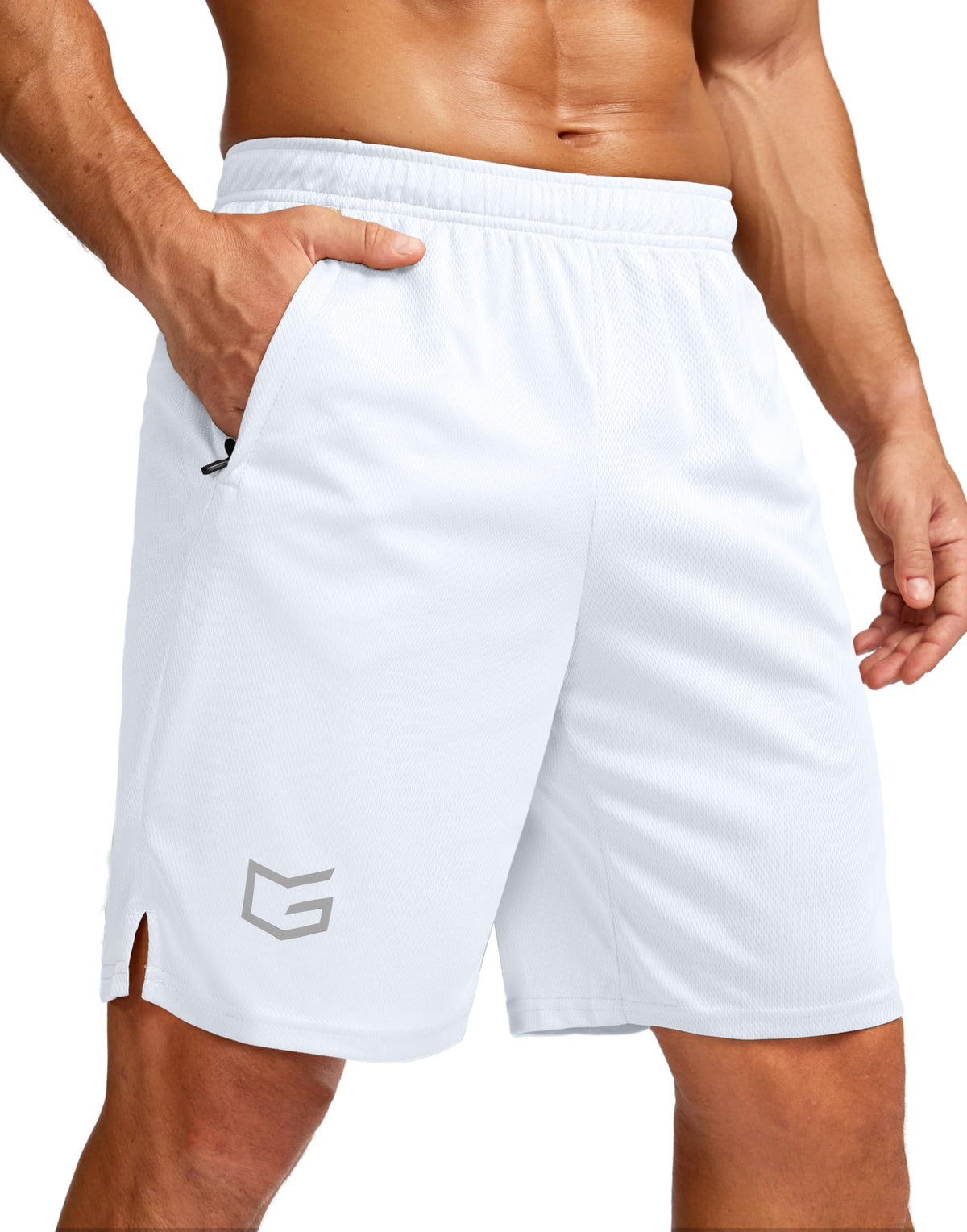 G Gradual Men's 5"/ 7"/ 9" Workout Running Shorts with Zip Pockets