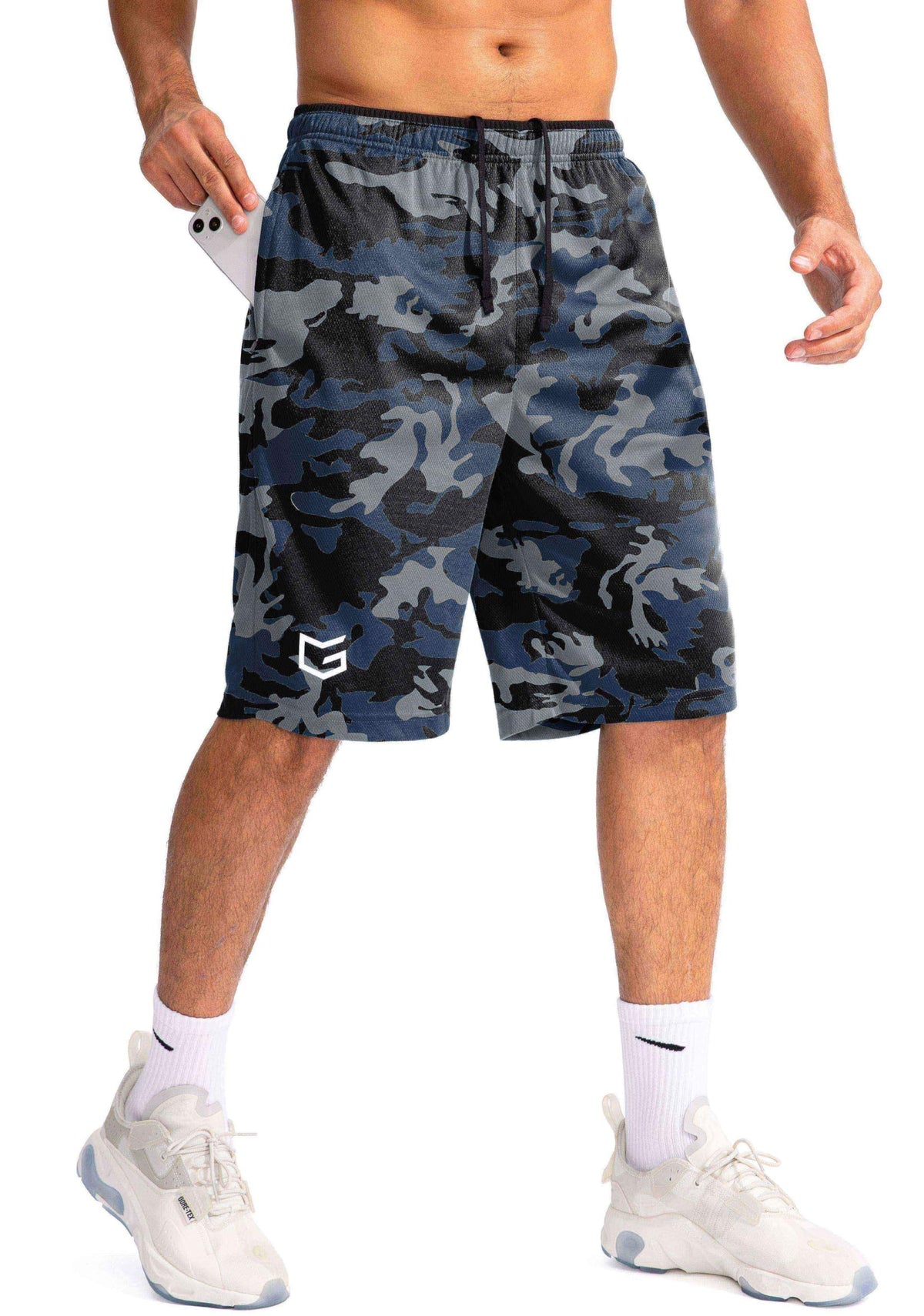 G Gradual Men's 11" Long Basketball Athletic Shorts with Zipper Pockets