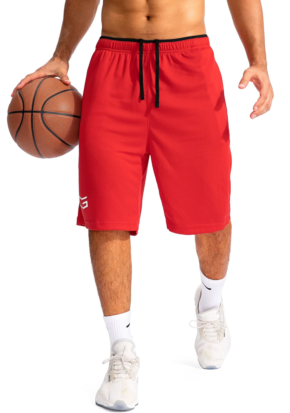 G Gradual Men's 11" Long Basketball Athletic Shorts with Zipper Pockets