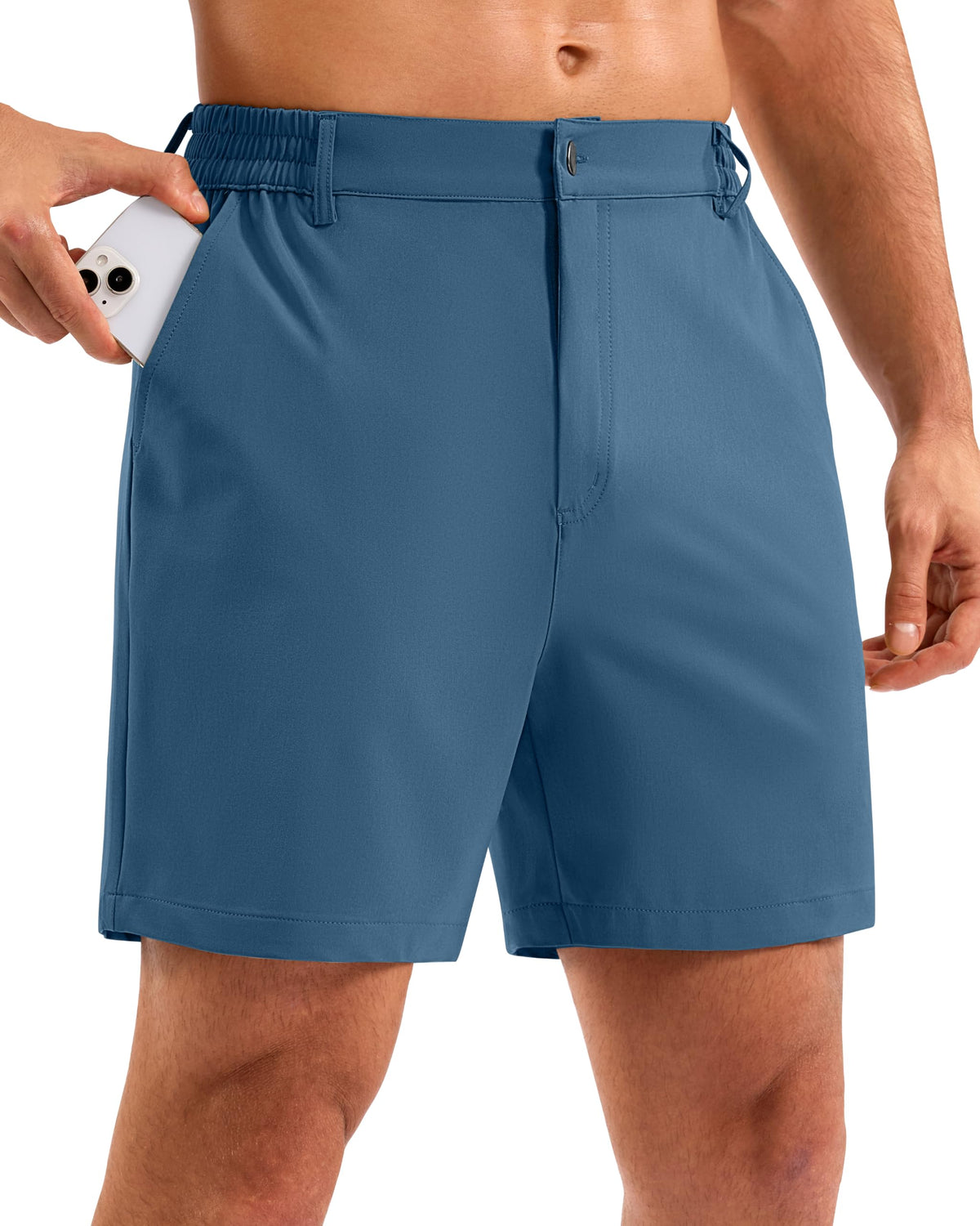 Pudolla Men's Casual Shorts 7"/9"/5" Lightweight Golf Shorts with 3 Pockets Stretch Quick Dry Comfy Work Shorts