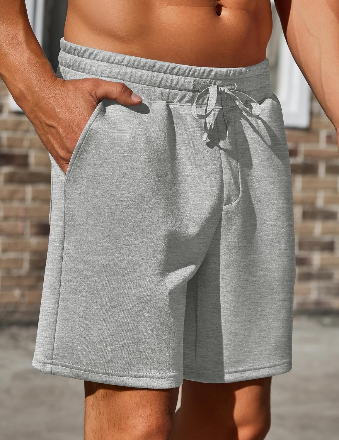 PINSPARK Mens Lounge Sweat Shorts,7" Casual Gym Athletic Workout Short