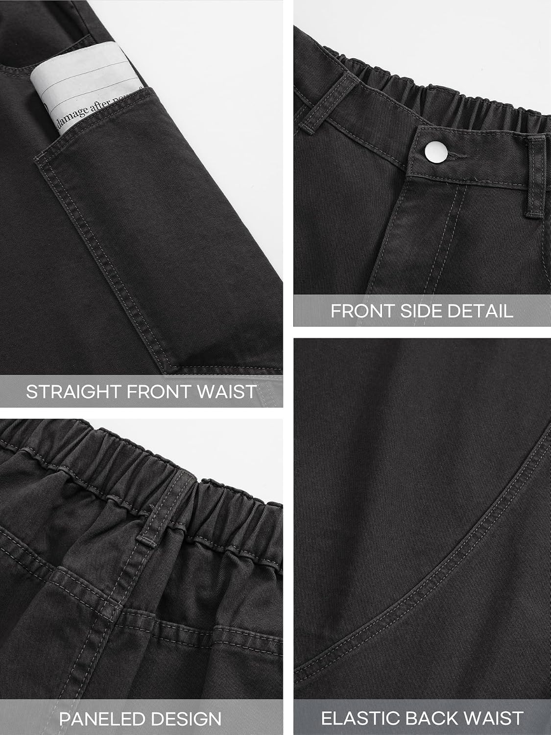 Mens Wide Leg Pants Elastic Waist Pants Pleated Loose Trendy Long Trousers