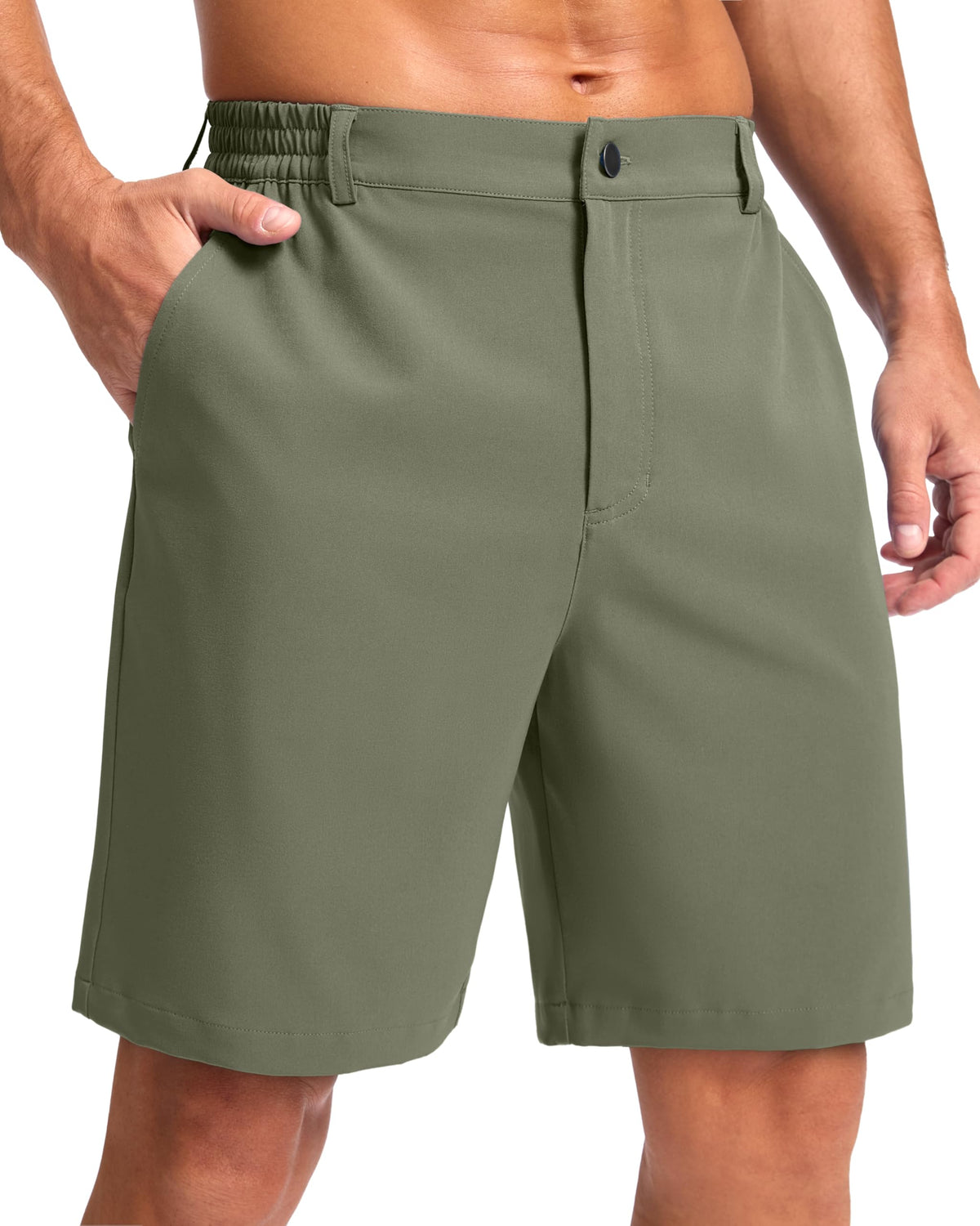 Pudolla Men's Casual Shorts 7"/9"/5" Lightweight Golf Shorts with 3 Pockets Stretch Quick Dry Comfy Work Shorts