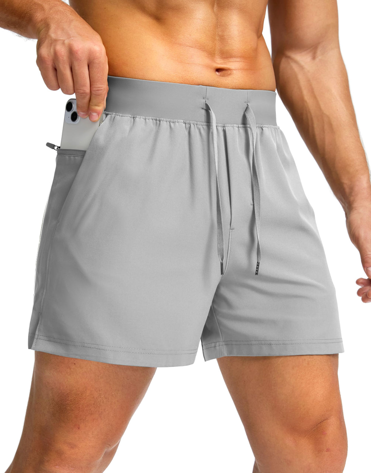 Soothfeel Men's Athletic Running Shorts Zipper Pockets 9"/7"/5 Workout Gym