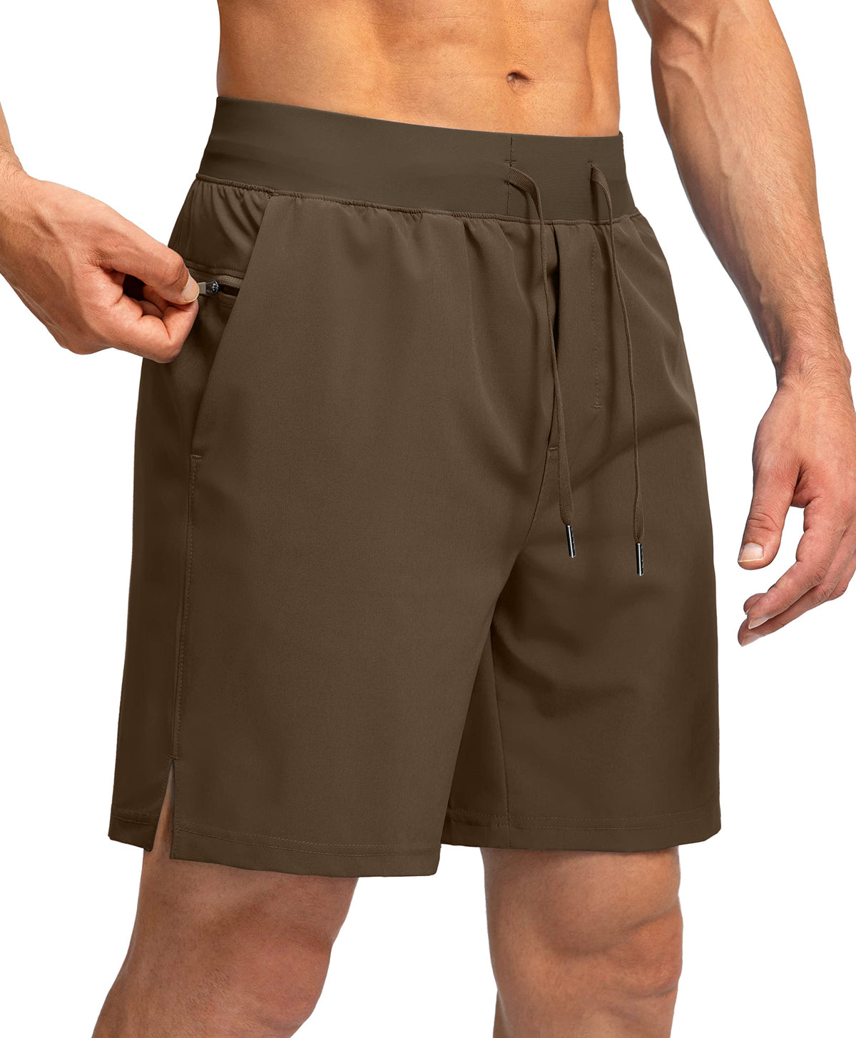 Soothfeel Men's Athletic Running Shorts Zipper Pockets 9"/7"/5 Workout Gym