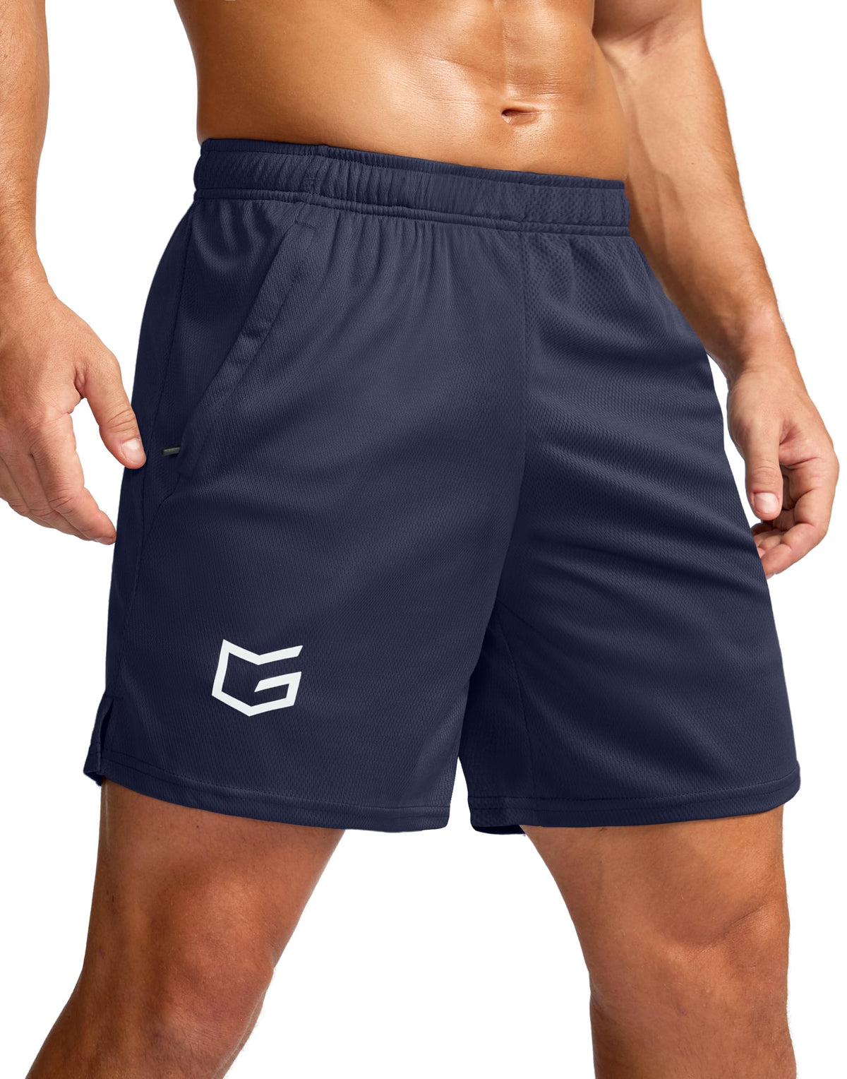 G Gradual Men's 5"/ 7"/ 9" Workout Running Shorts with Zip Pockets