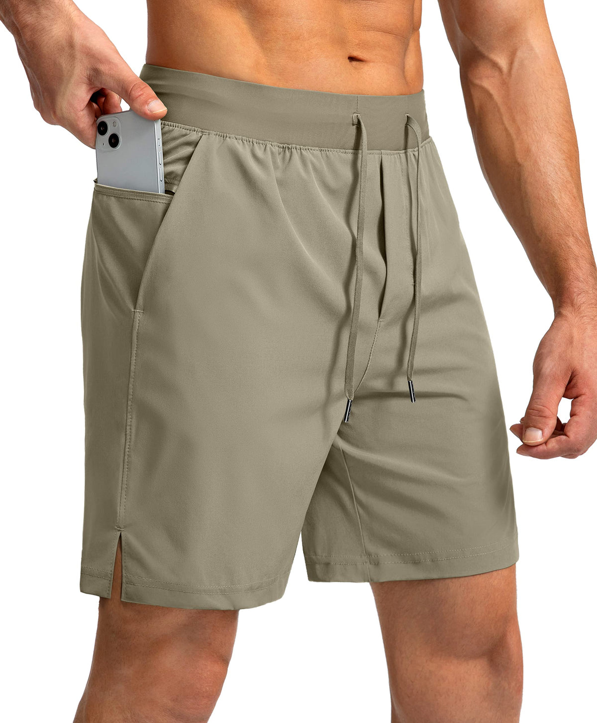 Soothfeel Men's Athletic Running Shorts Zipper Pockets 9"/7"/5 Workout Gym