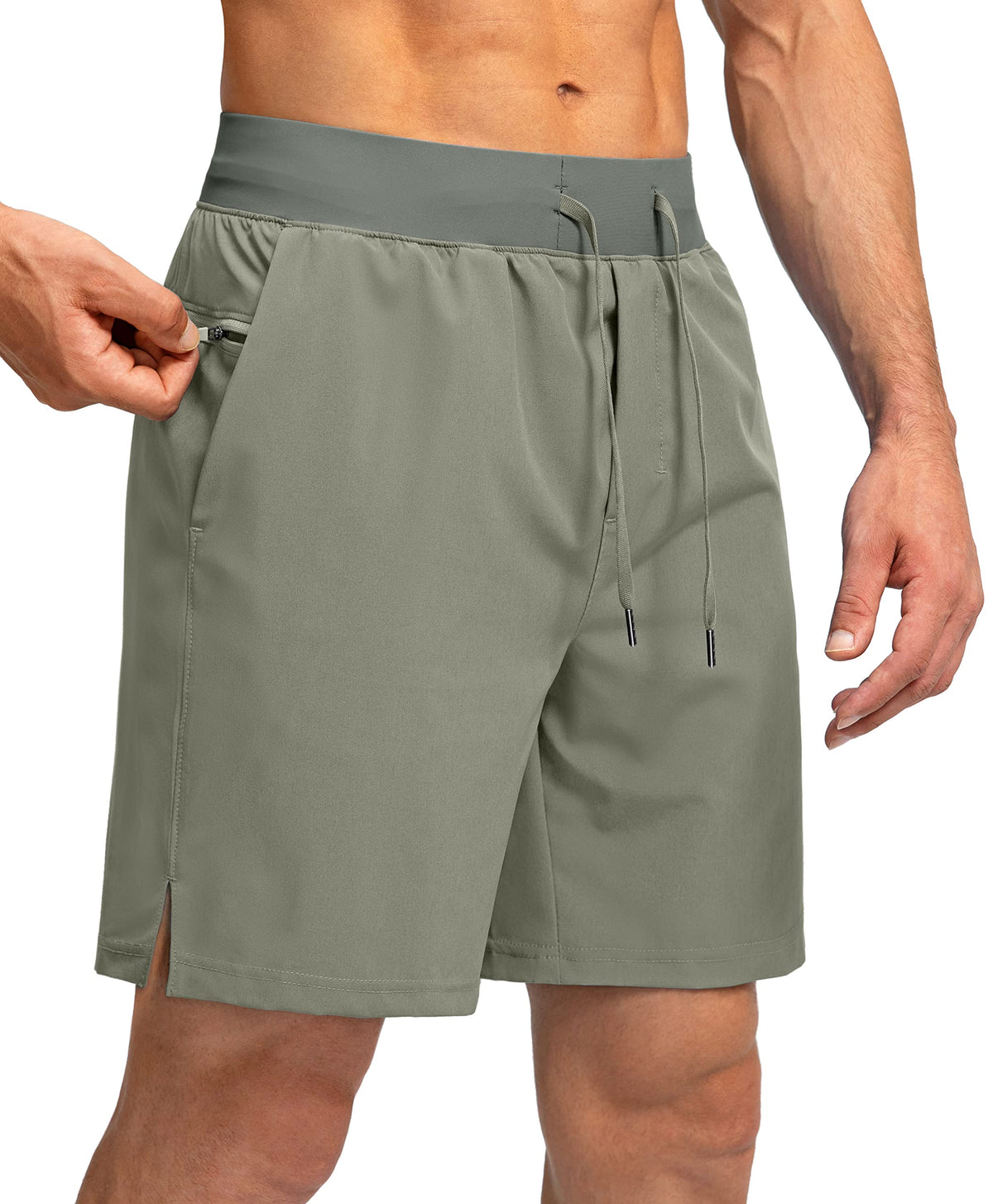 Soothfeel Men's Athletic Running Shorts Zipper Pockets 9"/7"/5 Workout Gym