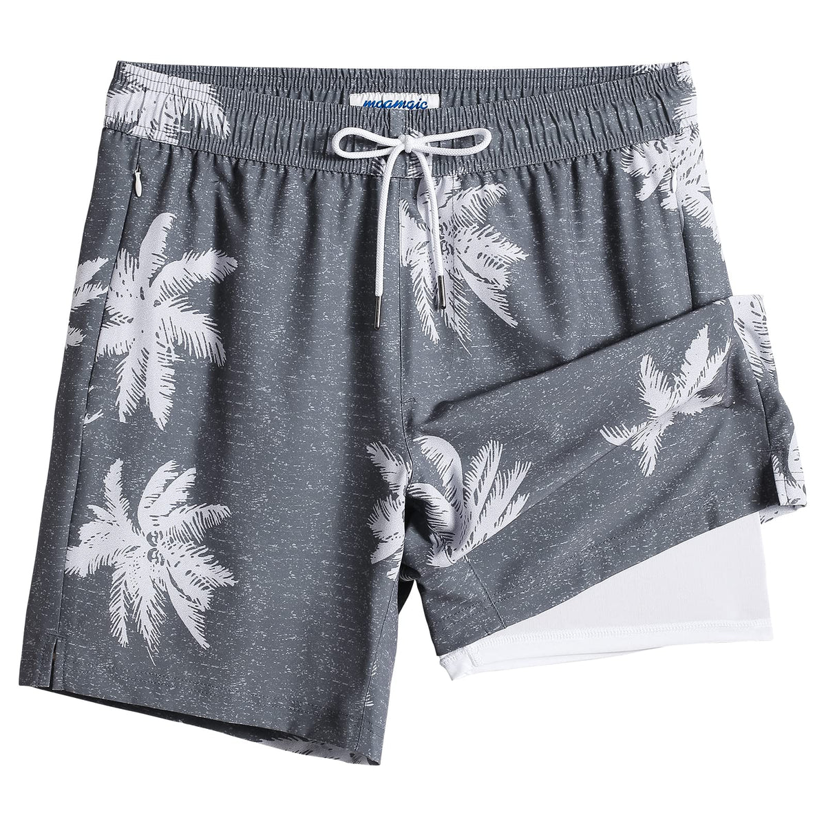 maamgic 2 in 1 Mens Swim Trunks 7 Inch Swim Shorts Swim Suits Board Shorts