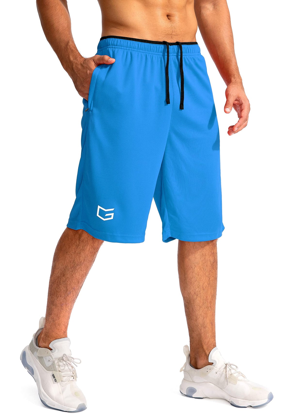 G Gradual Men's 11" Long Basketball Athletic Shorts with Zipper Pockets