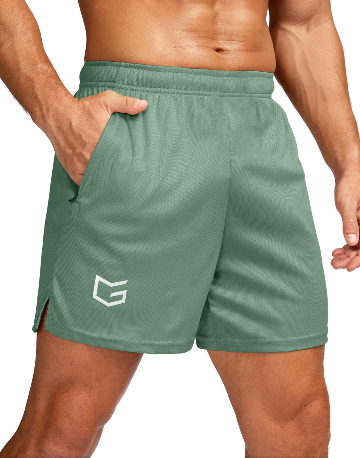 G Gradual Men's 5"/ 7"/ 9" Workout Running Shorts with Zip Pockets