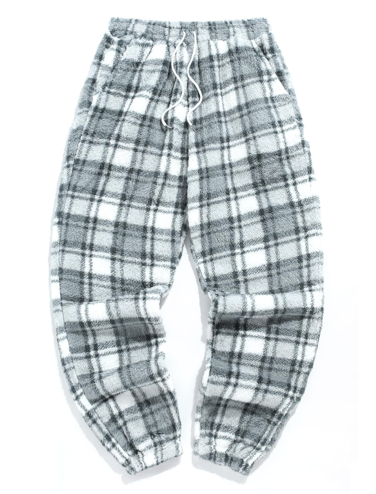 ZAFUL Men Fluffy Teddy Fuzzy Pajama Pants Plush Loungewear Trousers with Pockets