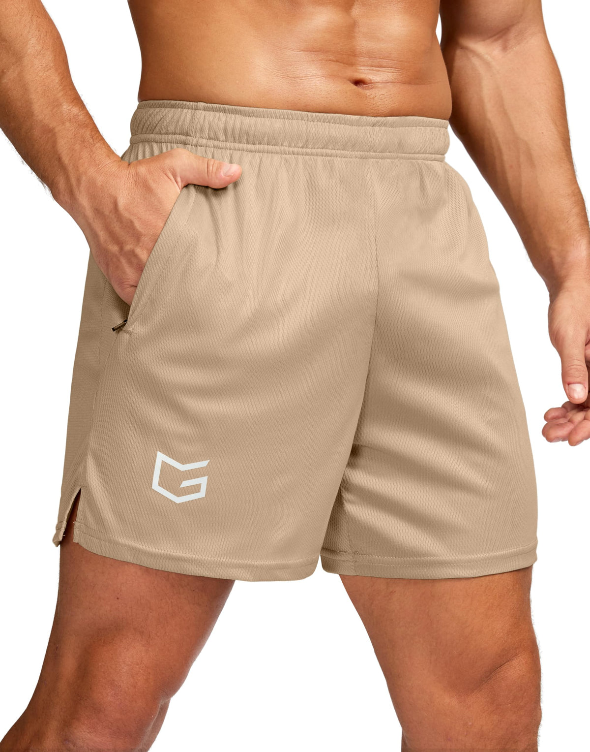 G Gradual Men's 5"/ 7"/ 9" Workout Running Shorts with Zip Pockets