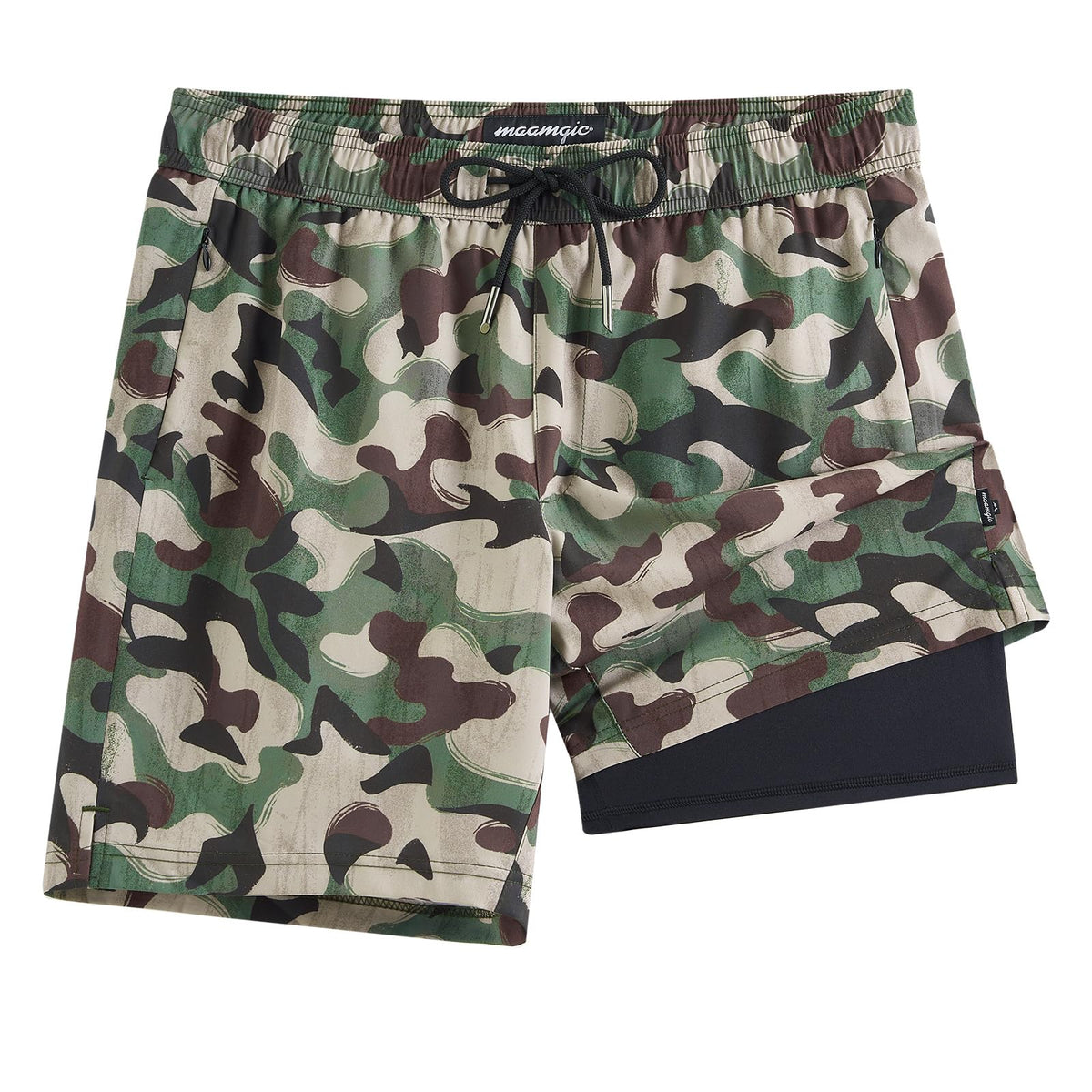 maamgic 2 in 1 Mens Swim Trunks 7 Inch Swim Shorts Swim Suits Board Shorts