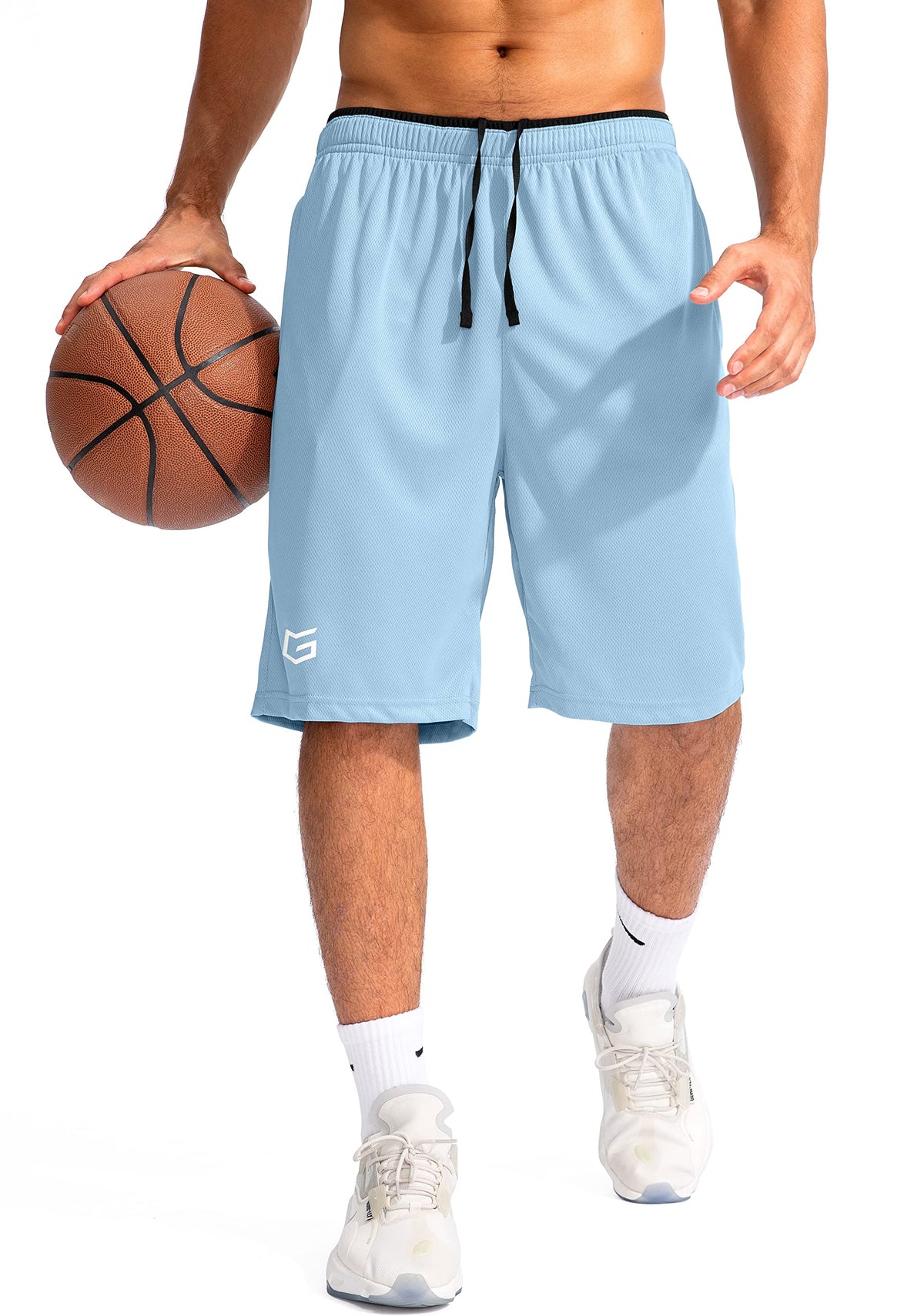 G Gradual Men's 11" Long Basketball Athletic Shorts with Zipper Pockets