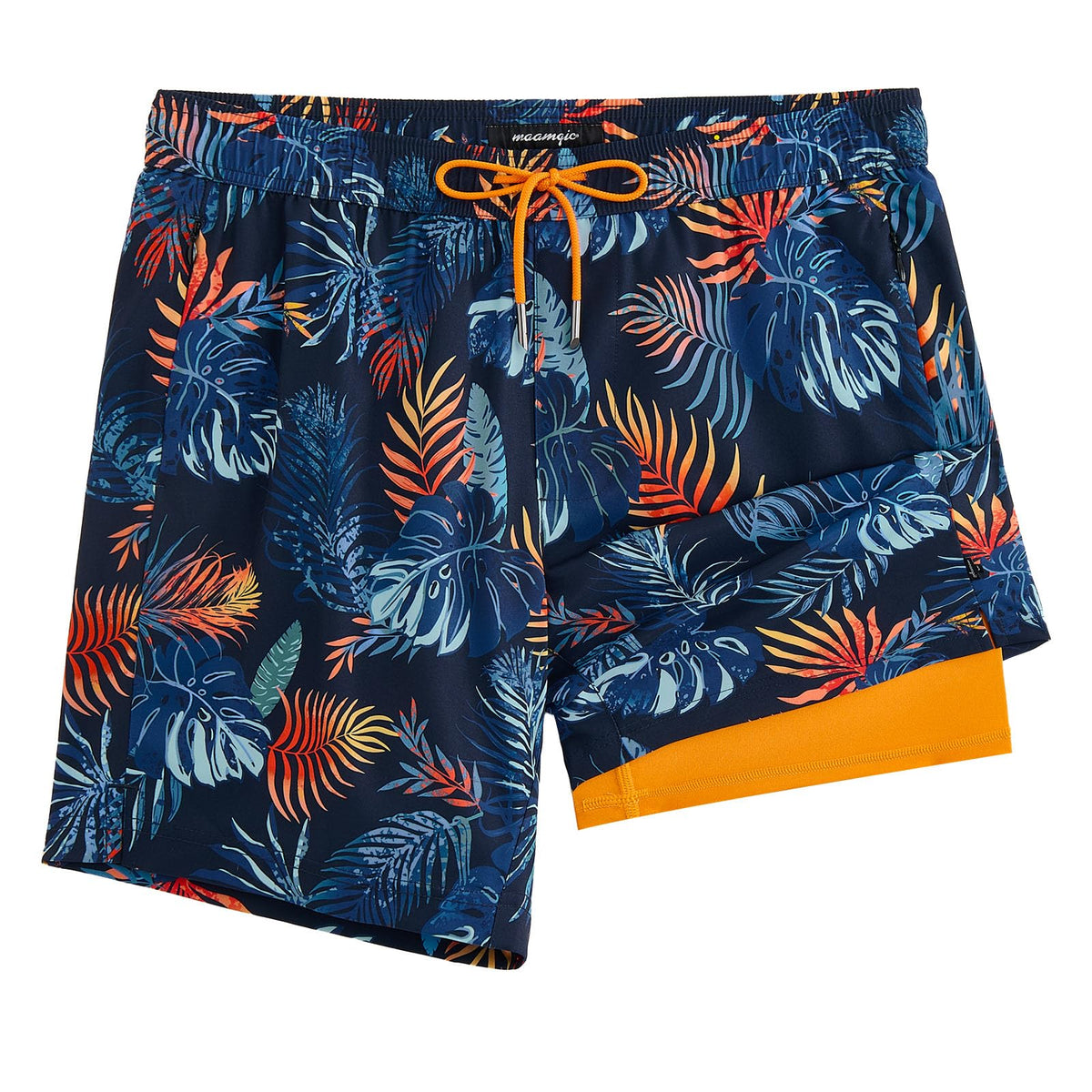 maamgic 2 in 1 Mens Swim Trunks 7 Inch Swim Shorts Swim Suits Board Shorts
