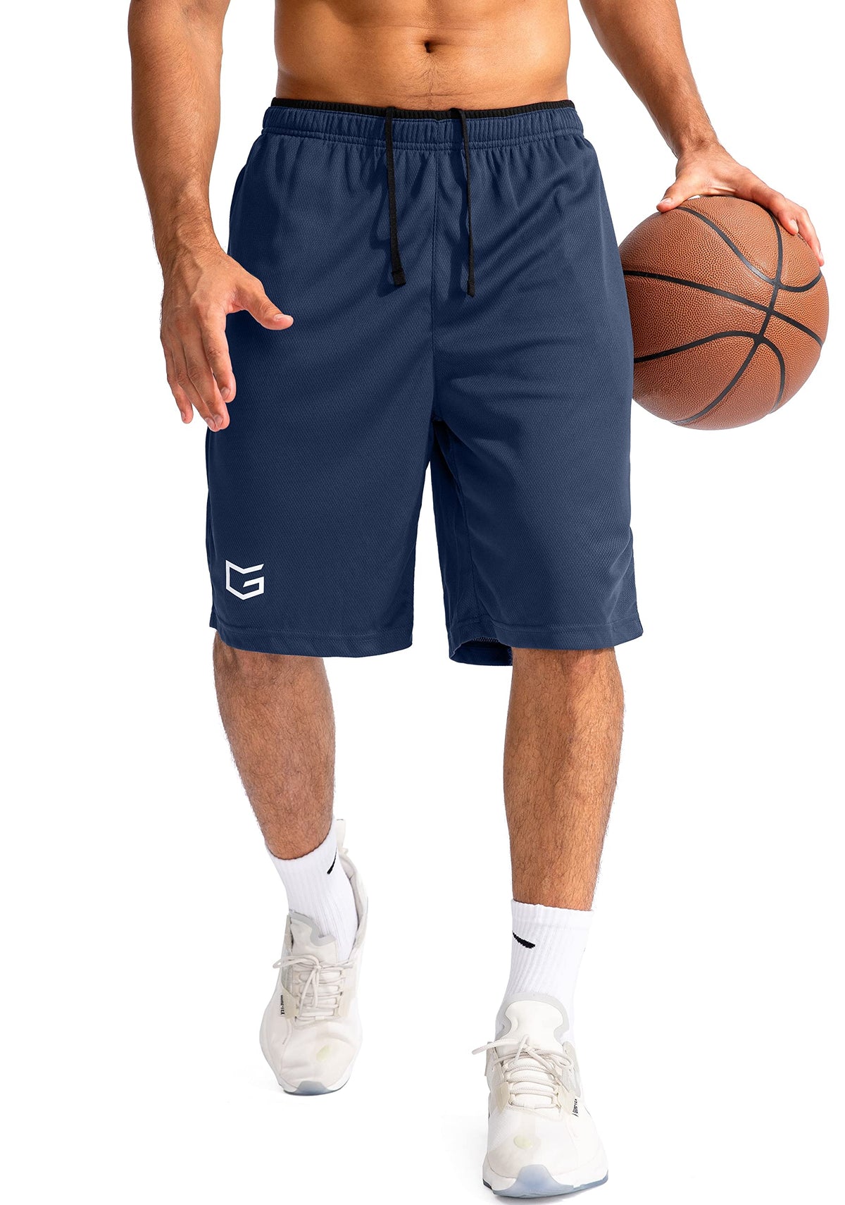 G Gradual Men's 11" Long Basketball Athletic Shorts with Zipper Pockets