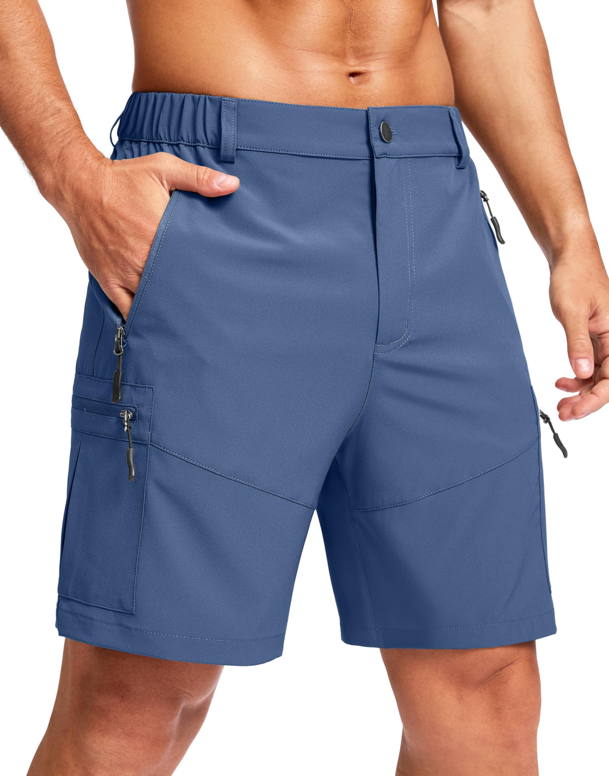 Pudolla Men's Hiking Cargo Shorts 9"/7"/11" Lightweight Outdoor Shorts for Men Trip Golf Camping Casual with 5 Zipper Pockets