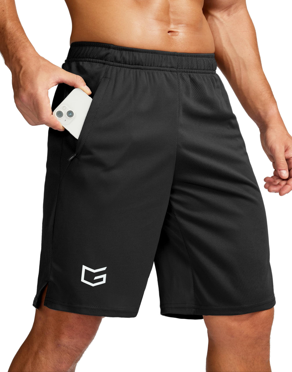 G Gradual Men's 5"/ 7"/ 9" Workout Running Shorts with Zip Pockets