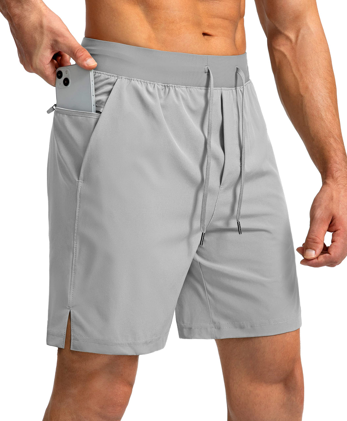 Soothfeel Men's Athletic Running Shorts Zipper Pockets 9"/7"/5 Workout Gym