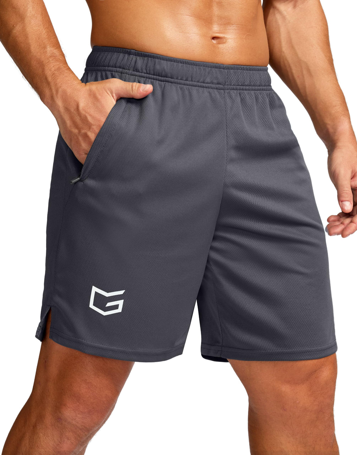G Gradual Men's 5"/ 7"/ 9" Workout Running Shorts with Zip Pockets