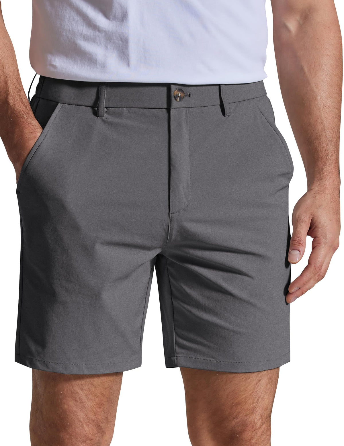 COOFANDY Men Casual Shorts 7" Stretch Quick Dry Golf Shorts with 4 Pockets