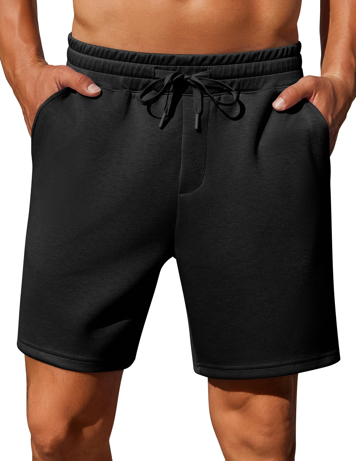 PINSPARK Mens Lounge Sweat Shorts,7" Casual Gym Athletic Workout Short
