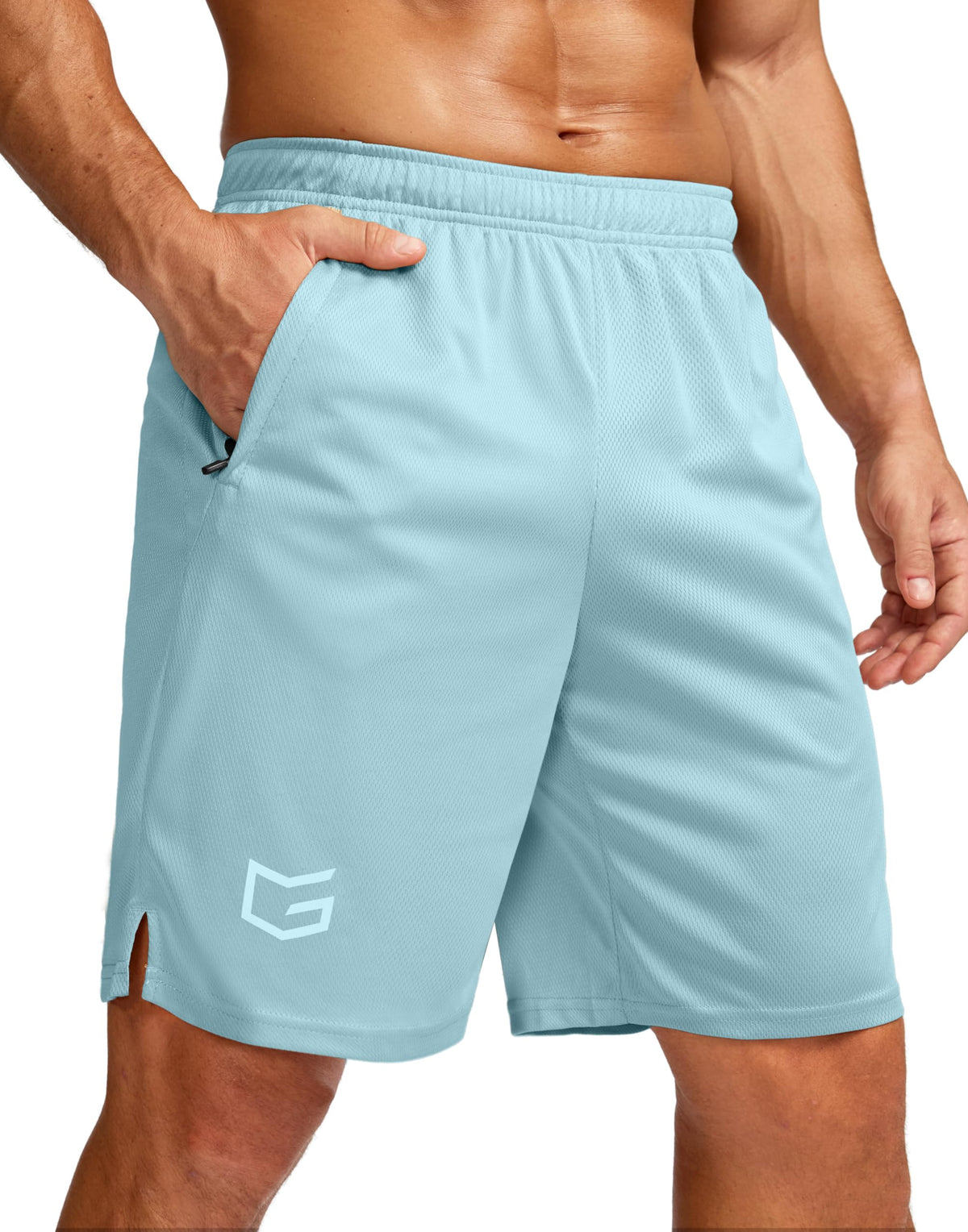 G Gradual Men's 5"/ 7"/ 9" Workout Running Shorts with Zip Pockets