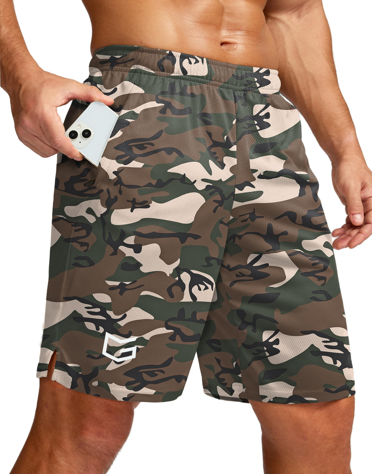 G Gradual Men's 5"/ 7"/ 9" Workout Running Shorts with Zip Pockets