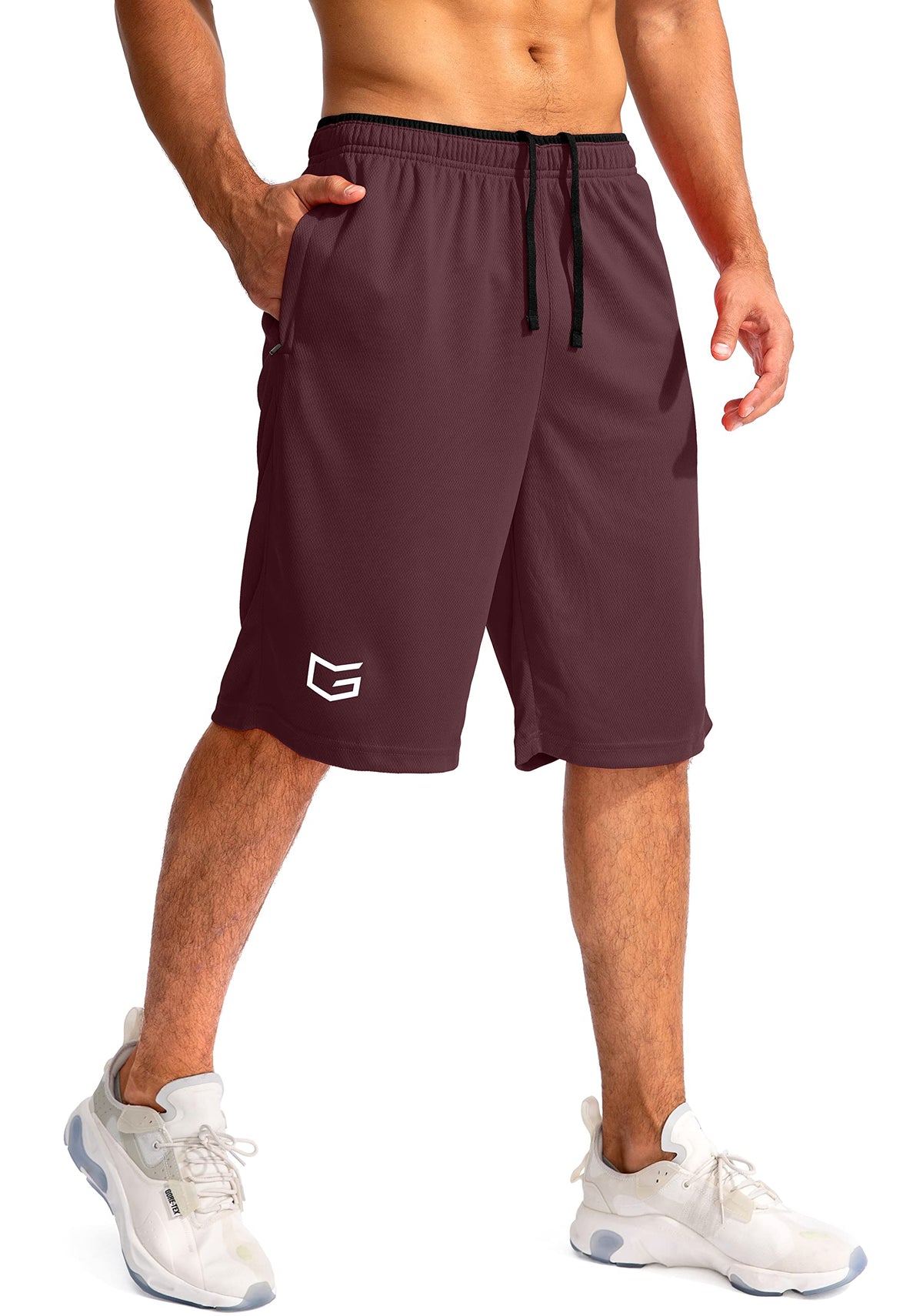 G Gradual Men's 11" Long Basketball Athletic Shorts with Zipper Pockets