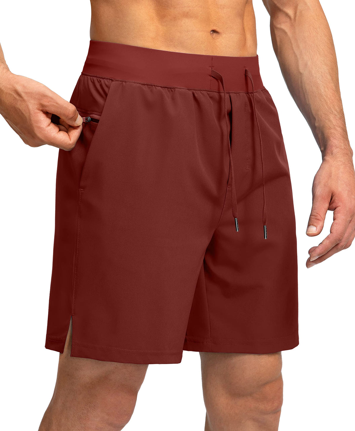 Soothfeel Men's Athletic Running Shorts Zipper Pockets 9"/7"/5 Workout Gym