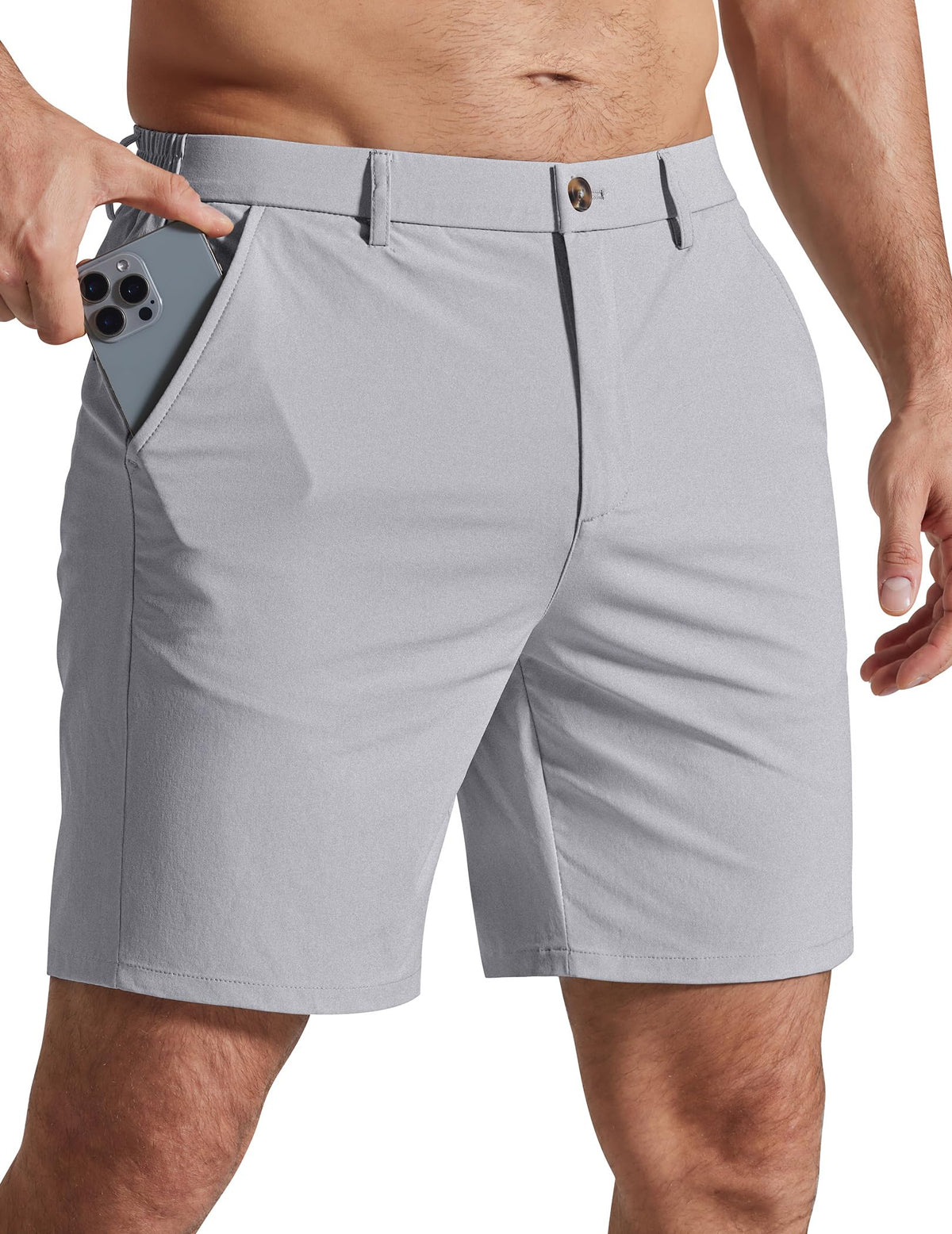 COOFANDY Men Casual Shorts 7" Stretch Quick Dry Golf Shorts with 4 Pockets