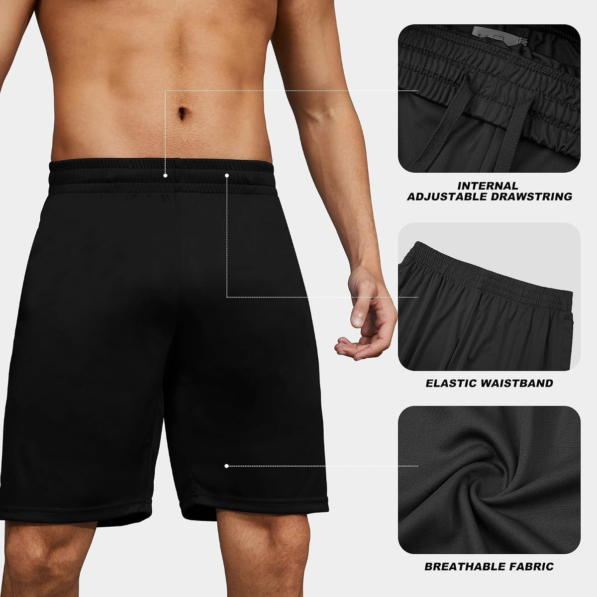 BVNSOZ Men's Athletic Shorts with Pockets