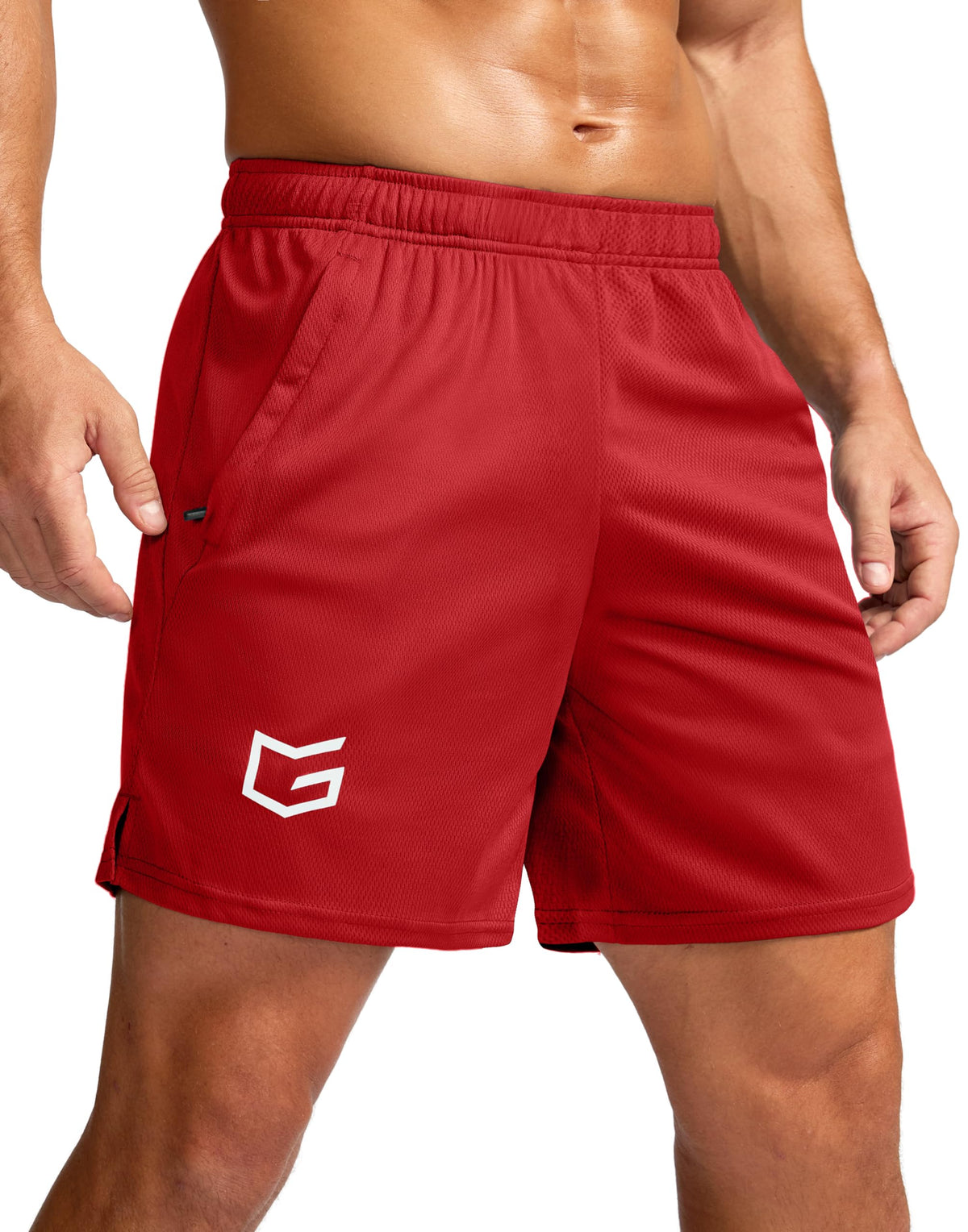 G Gradual Men's 5"/ 7"/ 9" Workout Running Shorts with Zip Pockets