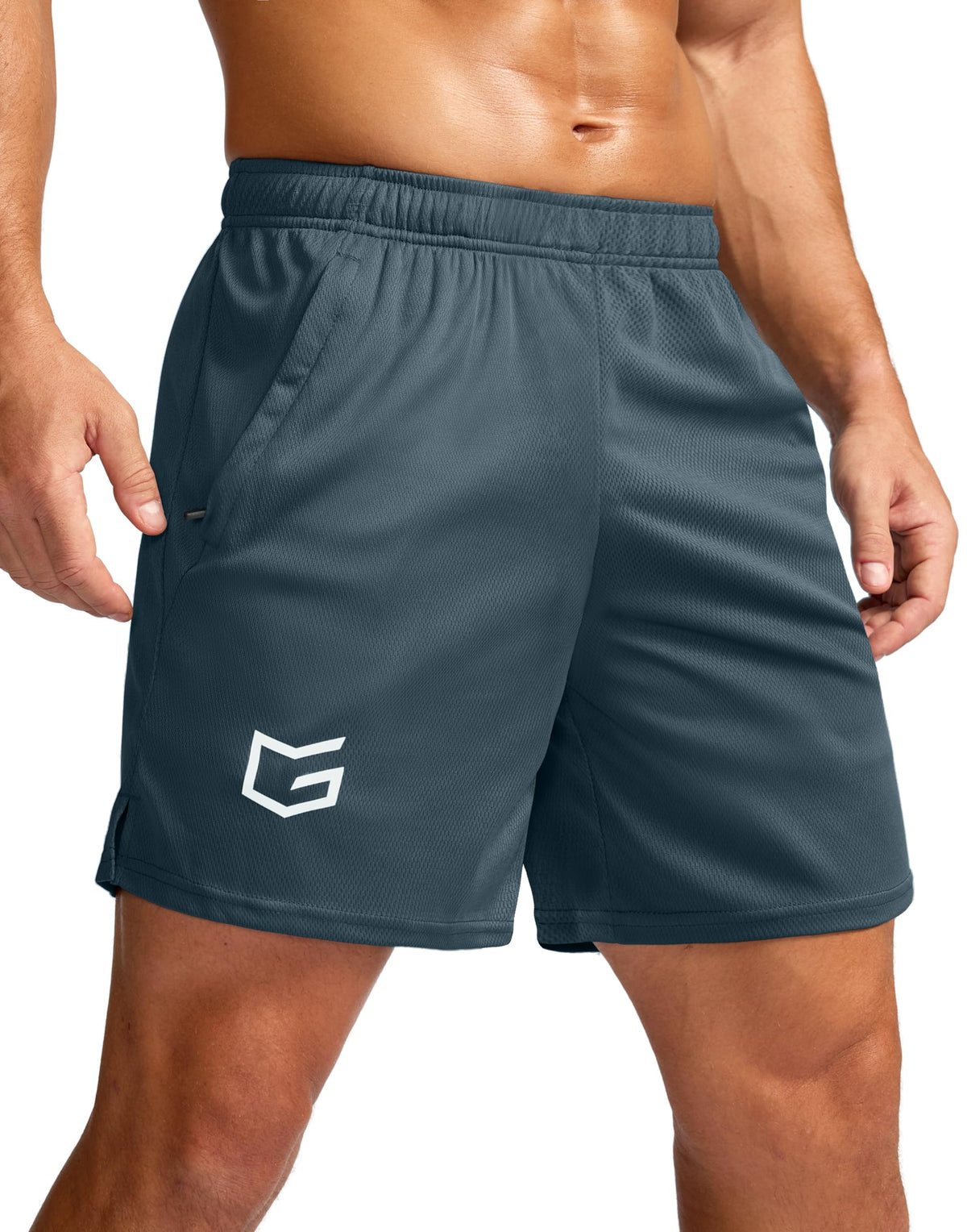 G Gradual Men's 5"/ 7"/ 9" Workout Running Shorts with Zip Pockets